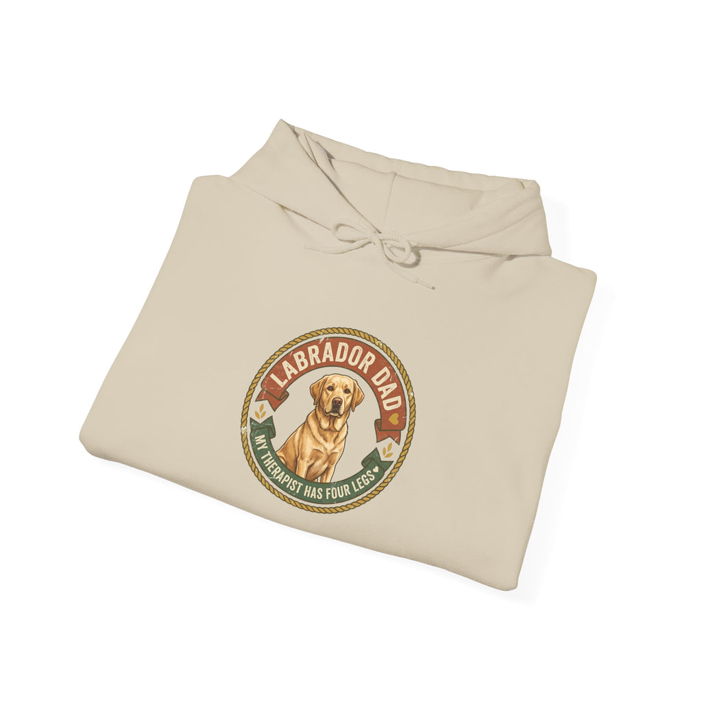 Labrador Dad Hoodie — My Therapist Has Four Legs | Vintage Badge Lab Dad Sweatshirt | FurEverLoved