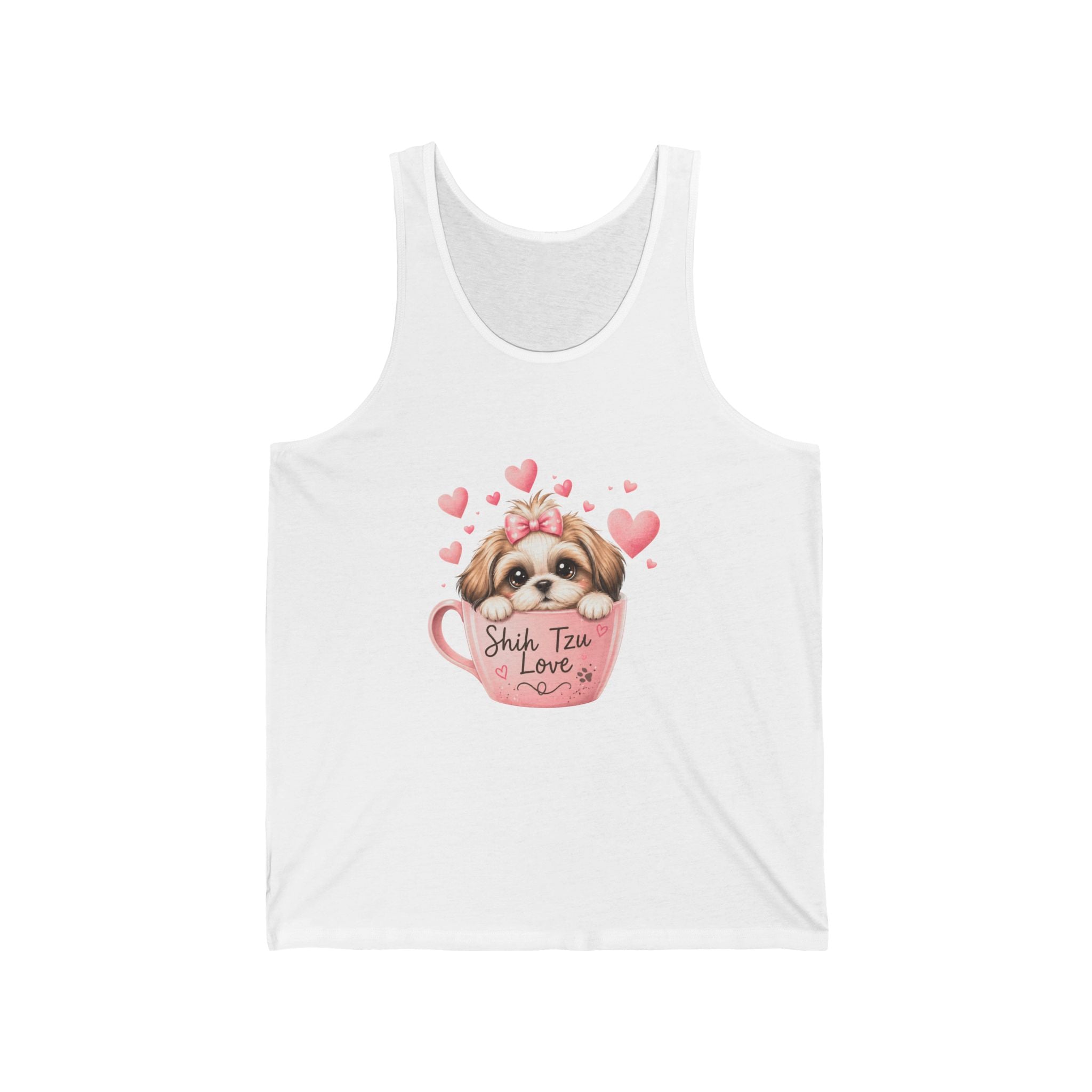 Shih Tzu Love Tank Top — Kawaii Coquette Dog Mom Sleeveless Shirt | FurEverLoved