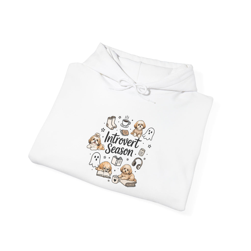 Shih Tzu Mom Gift Hoodie — Introvert Season Cute Cozy Ghost & Shih Tzu Pullover | FurEverLoved