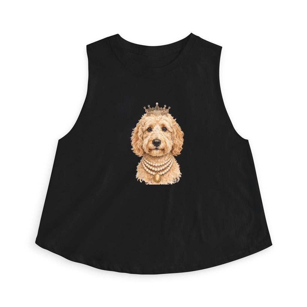 Royal Goldendoodle Crop Tank Top | Doodle Dog Cropped Racerback | FureverLoved | Goldendoodle Mom Gift | Cute Dog Lover Crop Top