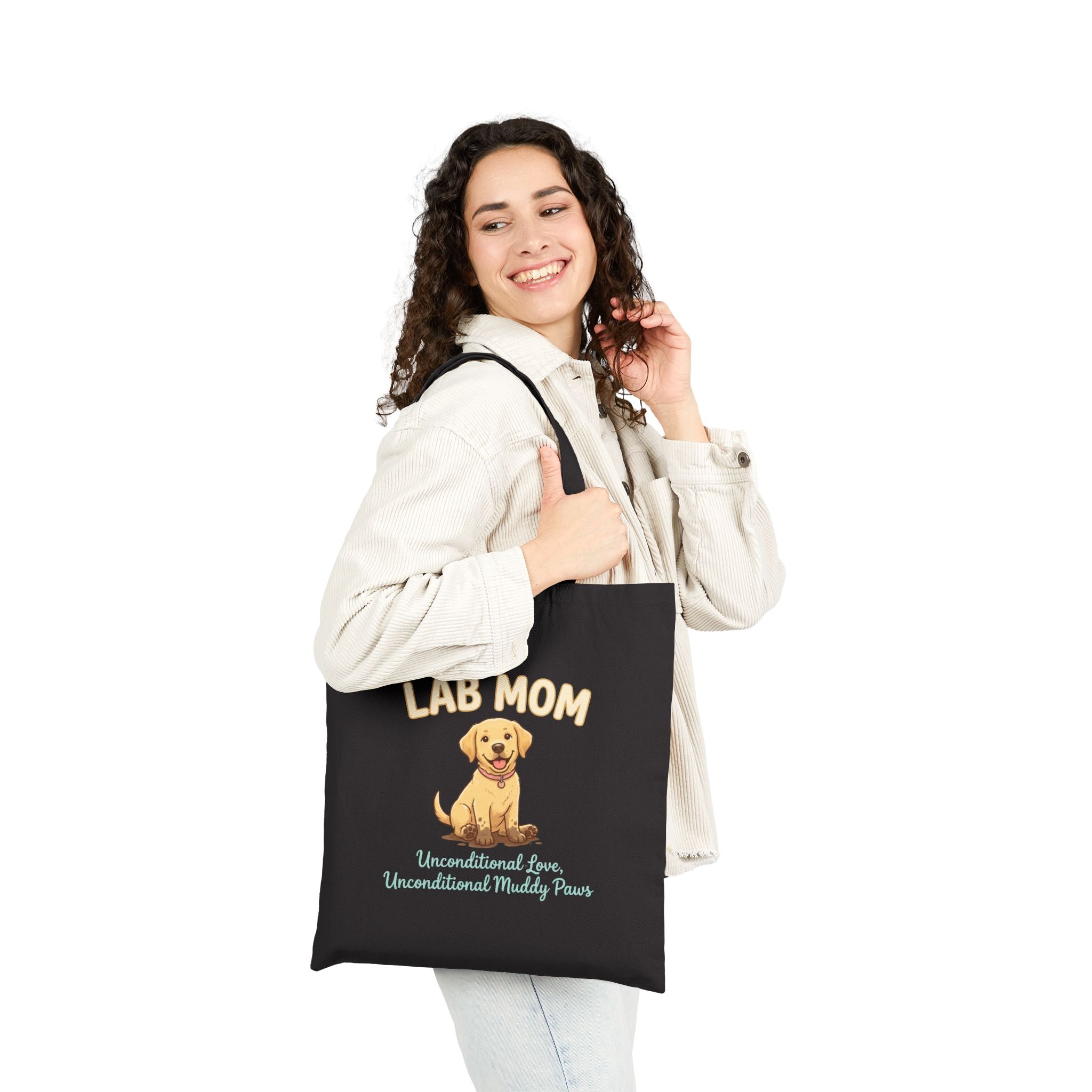 Lab Mom Tote Bag — Unconditional Love, Unconditional Muddy Paws | Labrador Mom Gift Canvas Tote | FurEverLoved