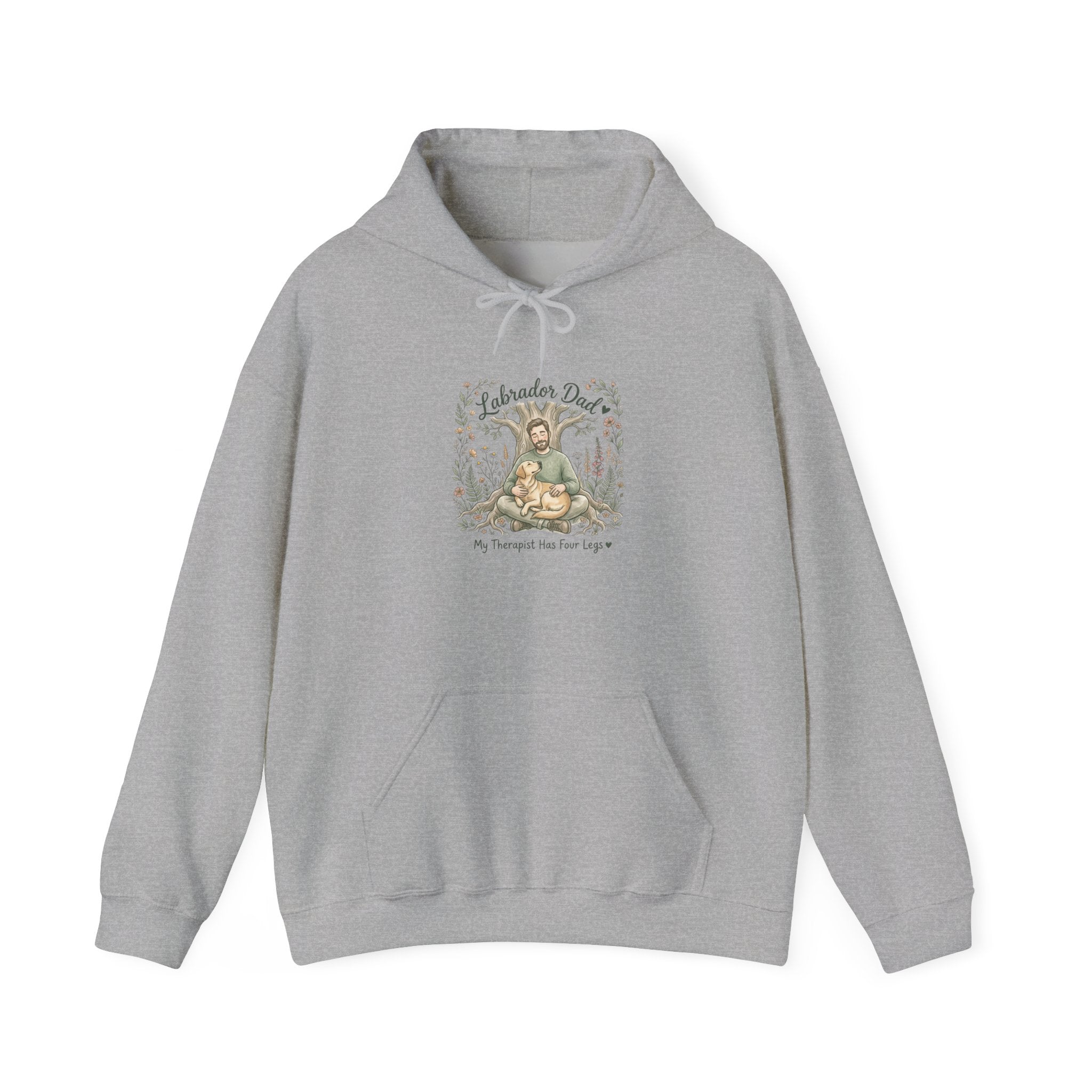 Labrador Dad Hoodie — My Therapist Has Four Legs | Botanical Floral Lab Dad Sweatshirt | FurEverLoved