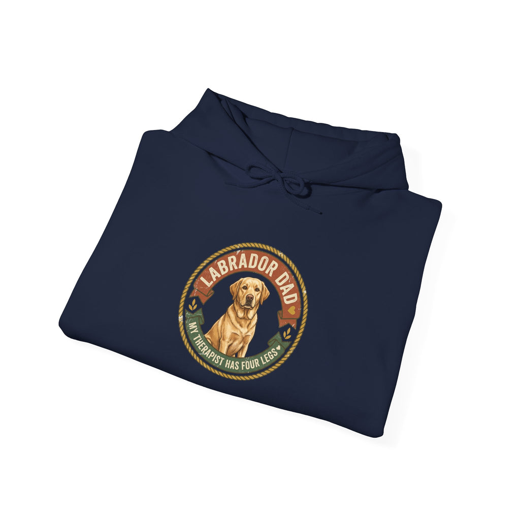 Labrador Dad Hoodie — My Therapist Has Four Legs | Vintage Badge Lab Dad Sweatshirt | FurEverLoved