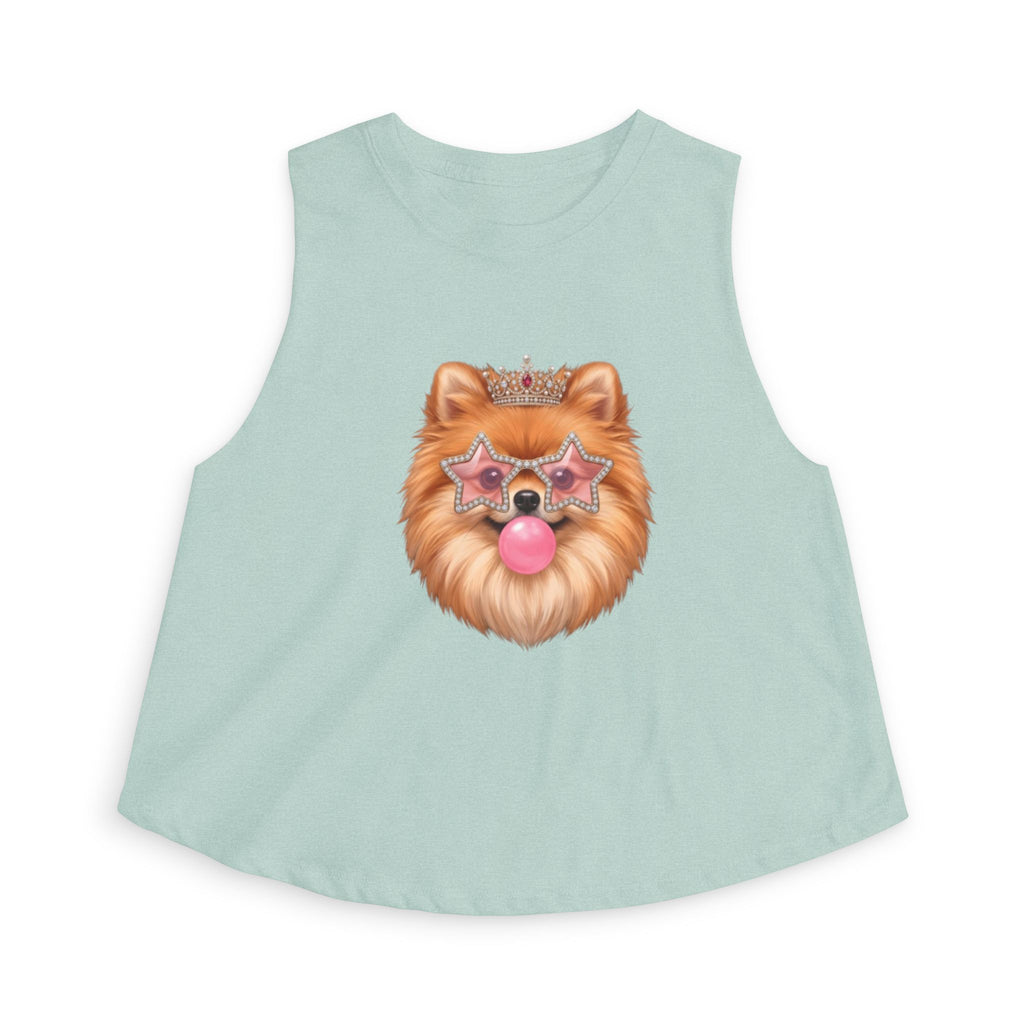 Sassy Pomeranian Crop Top — Bubblegum Pom Dog Mom Tank | FurEverLoved