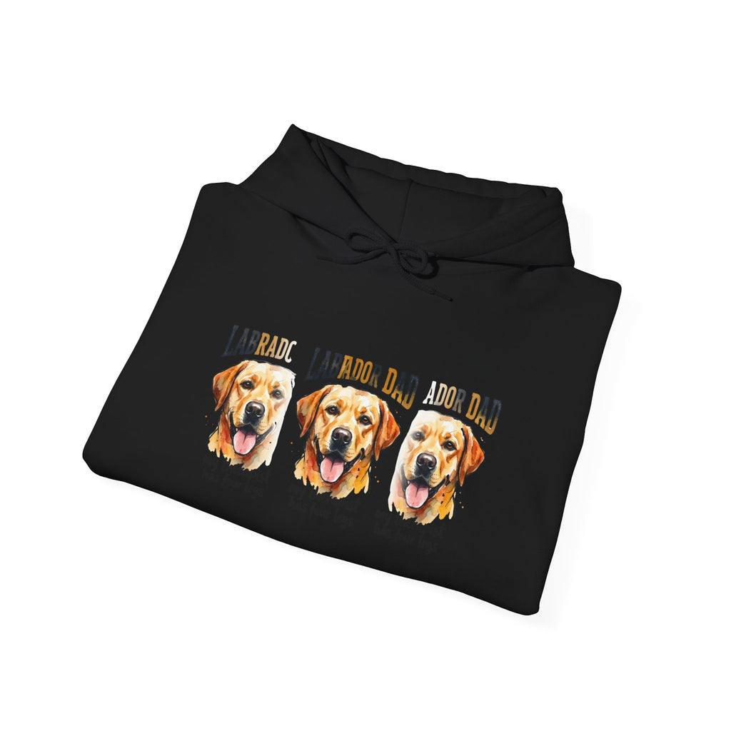 Labrador Dad Hoodie — Cute Yellow Lab Trio Pullover | Triple Lab Portrait Sweatshirt | FurEverLoved