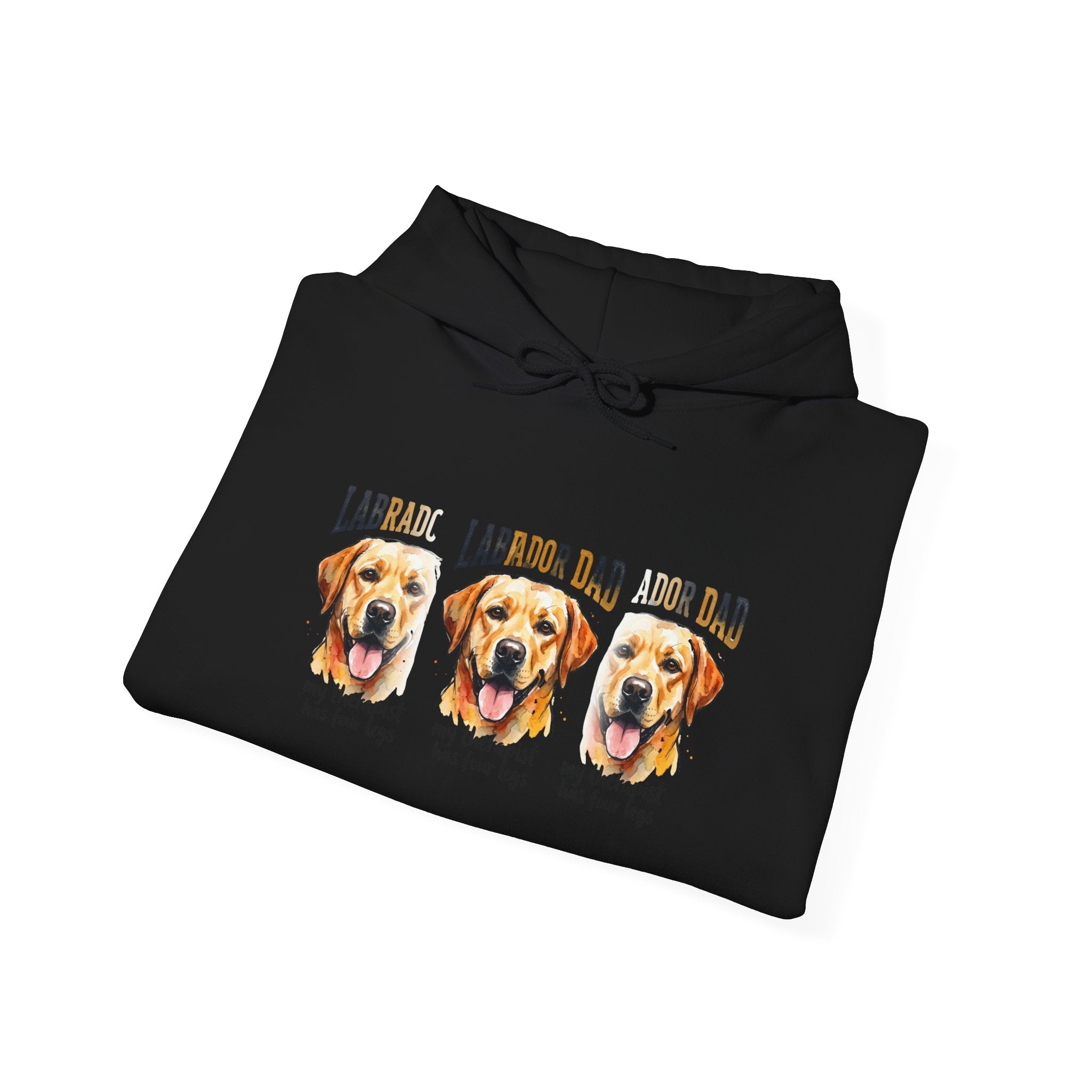 Labrador Dad Hoodie — Cute Yellow Lab Trio Pullover | Triple Lab Portrait Sweatshirt | FurEverLoved