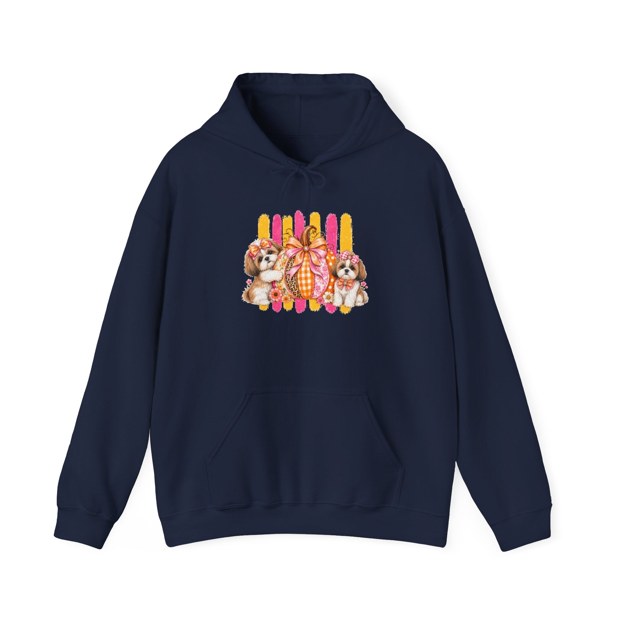 Shih Tzu Mom Gift Hoodie — Pumpkin Bow Fall Graphic Pullover | FurEverLoved