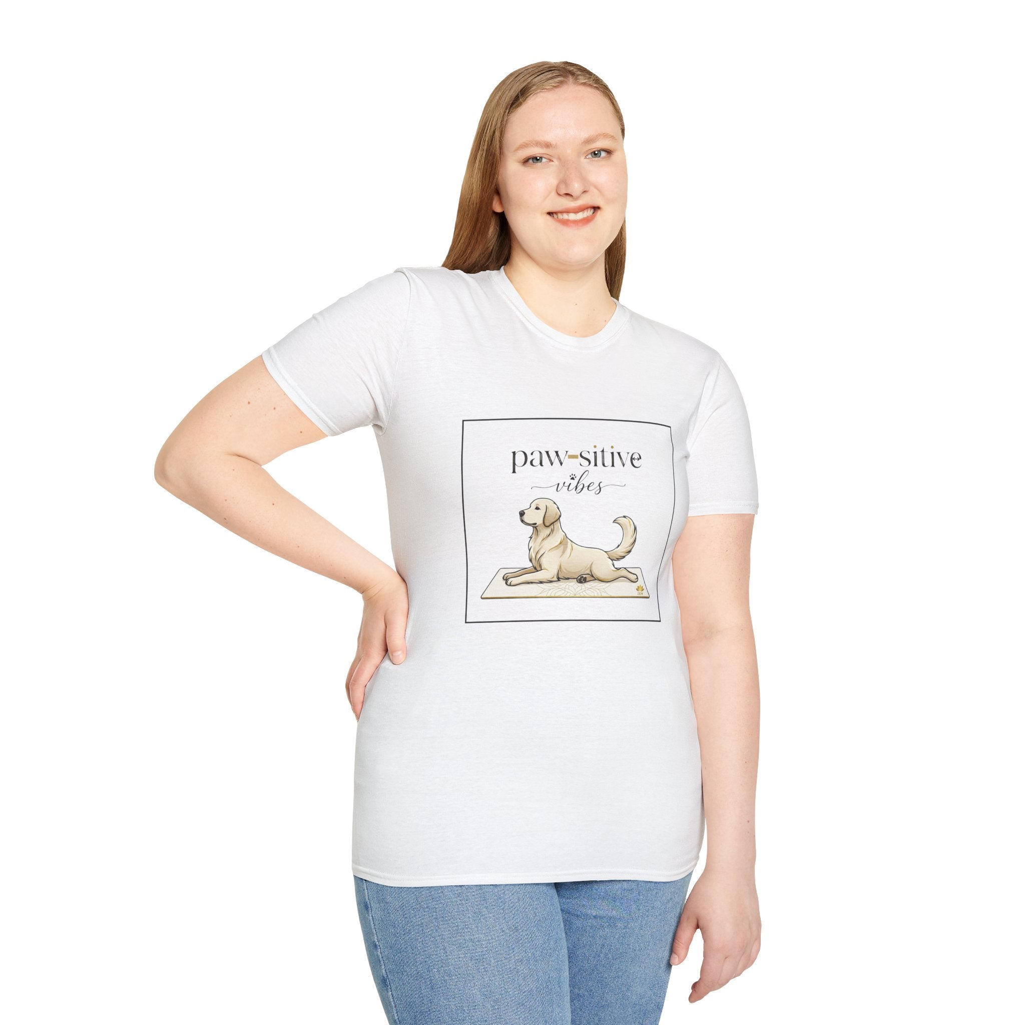 Pawsitive Vibes Dog Yoga T-Shirt — Funny Dog Mom Tee | FurEverLoved
