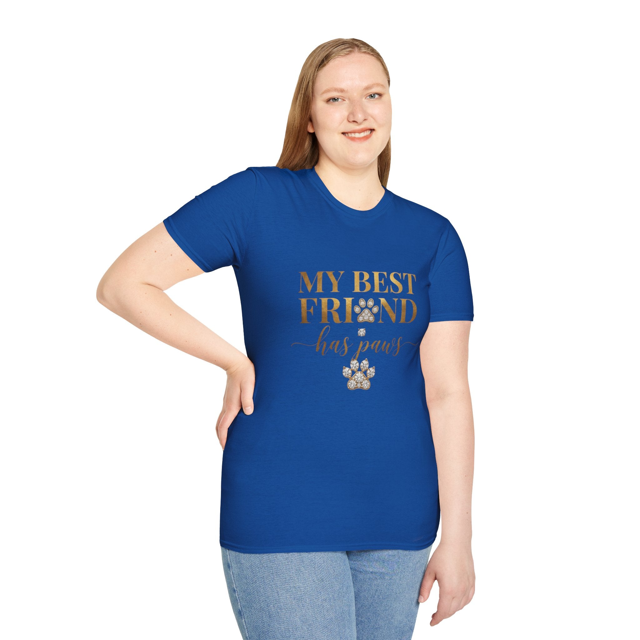 My Best Friend Has Paws Dog Mom T-Shirt | Dog Lover Gift | Cute Dog Graphic Tee | Gildan 64000
