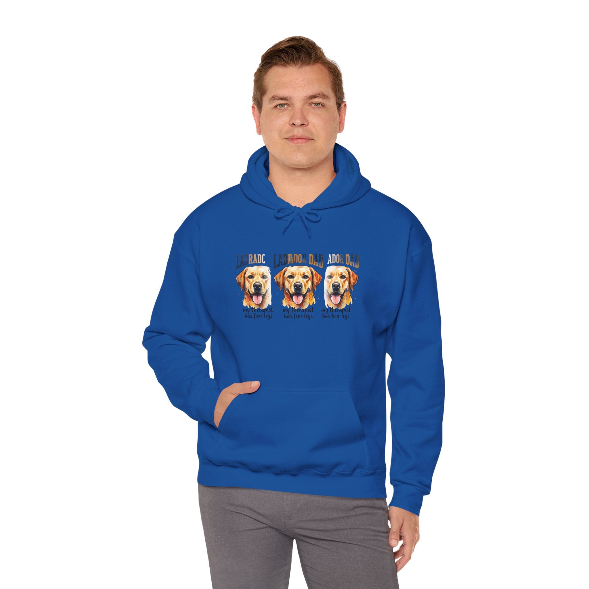 Labrador Dad Hoodie — Cute Yellow Lab Trio Pullover | Triple Lab Portrait Sweatshirt | FurEverLoved