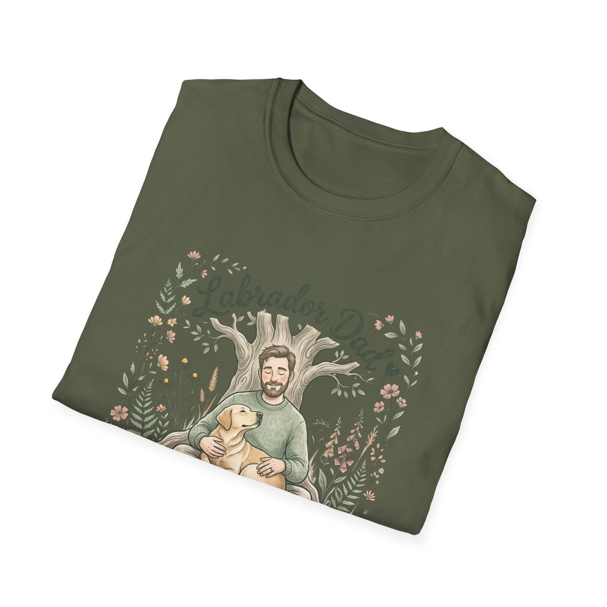 Labrador Dad T-Shirt — My Therapist Has Four Legs | Cottagecore Botanical Lab Tee