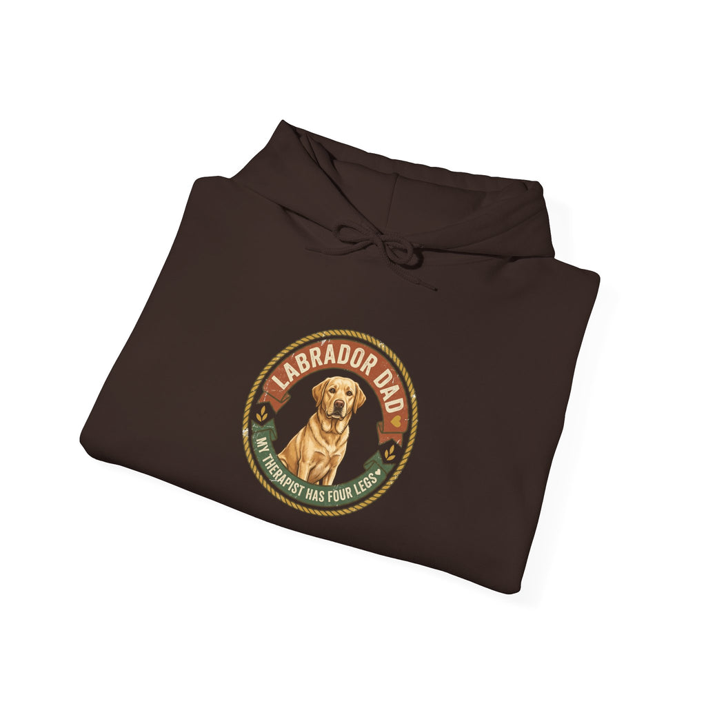 Labrador Dad Hoodie — My Therapist Has Four Legs | Vintage Badge Lab Dad Sweatshirt | FurEverLoved