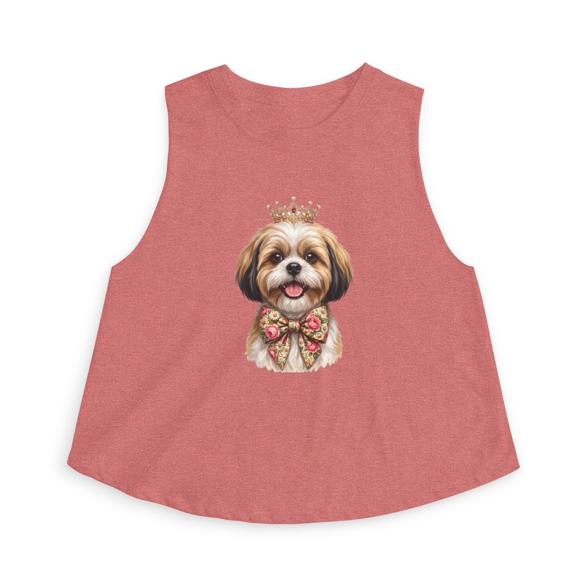 Shih Tzu Queen Crop Tank — Crown Dog Mom Cropped Shirt | FurEverLoved