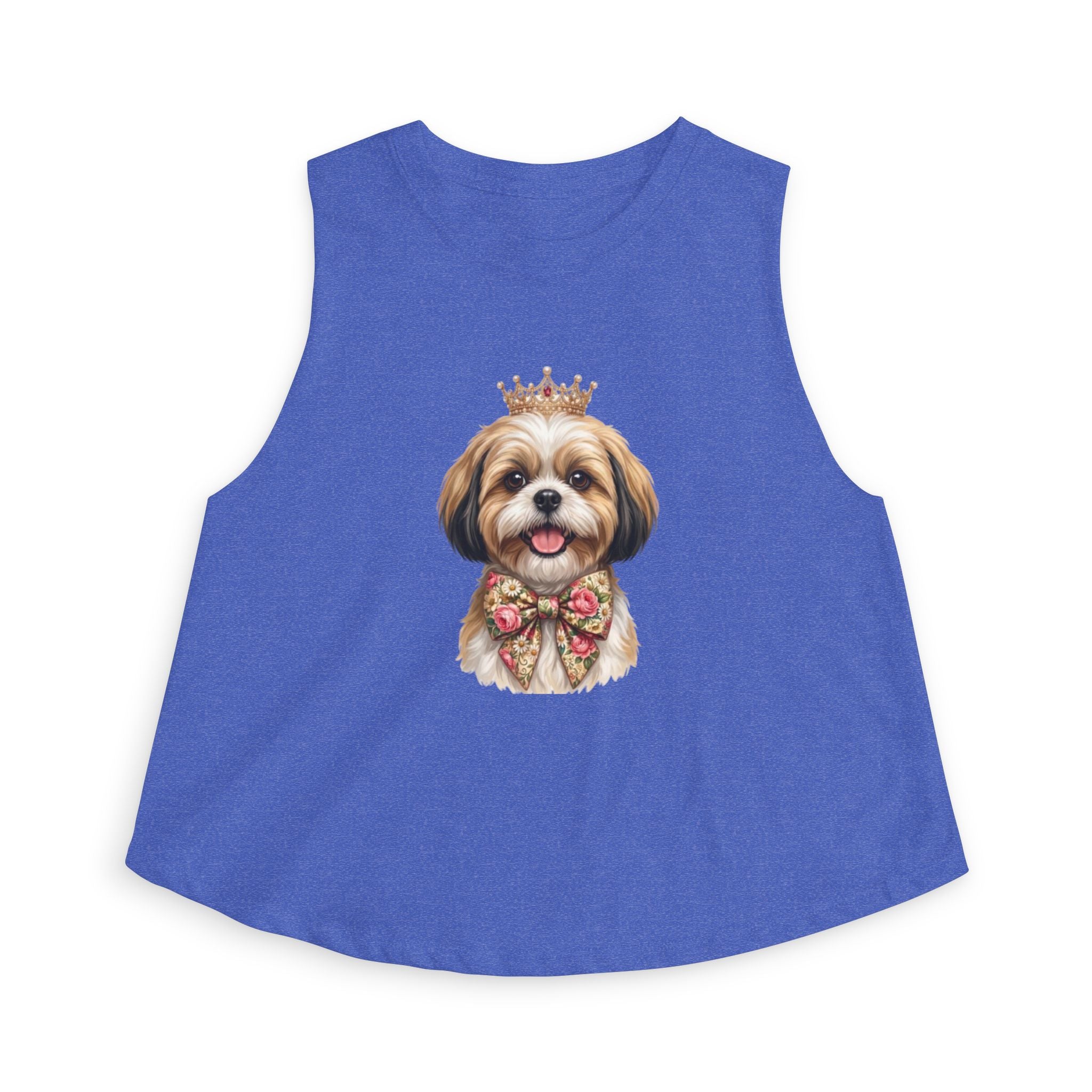 Shih Tzu Queen Crop Tank — Crown Dog Mom Cropped Shirt | FurEverLoved