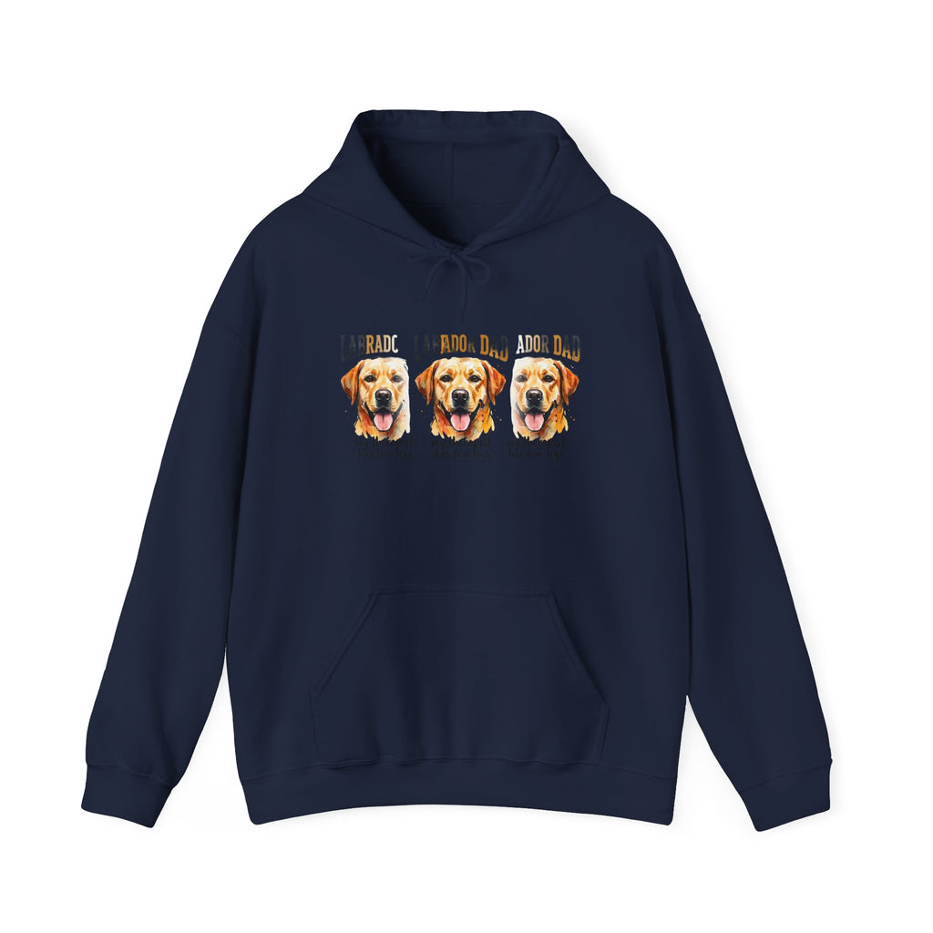 Labrador Dad Hoodie — Cute Yellow Lab Trio Pullover | Triple Lab Portrait Sweatshirt | FurEverLoved