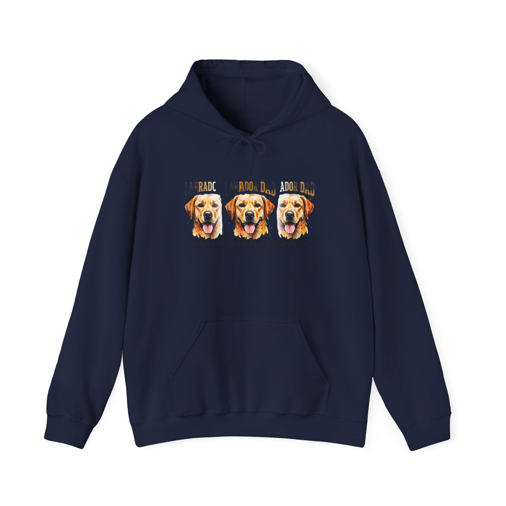 Labrador Dad Hoodie — Cute Yellow Lab Trio Pullover | Triple Lab Portrait Sweatshirt | FurEverLoved
