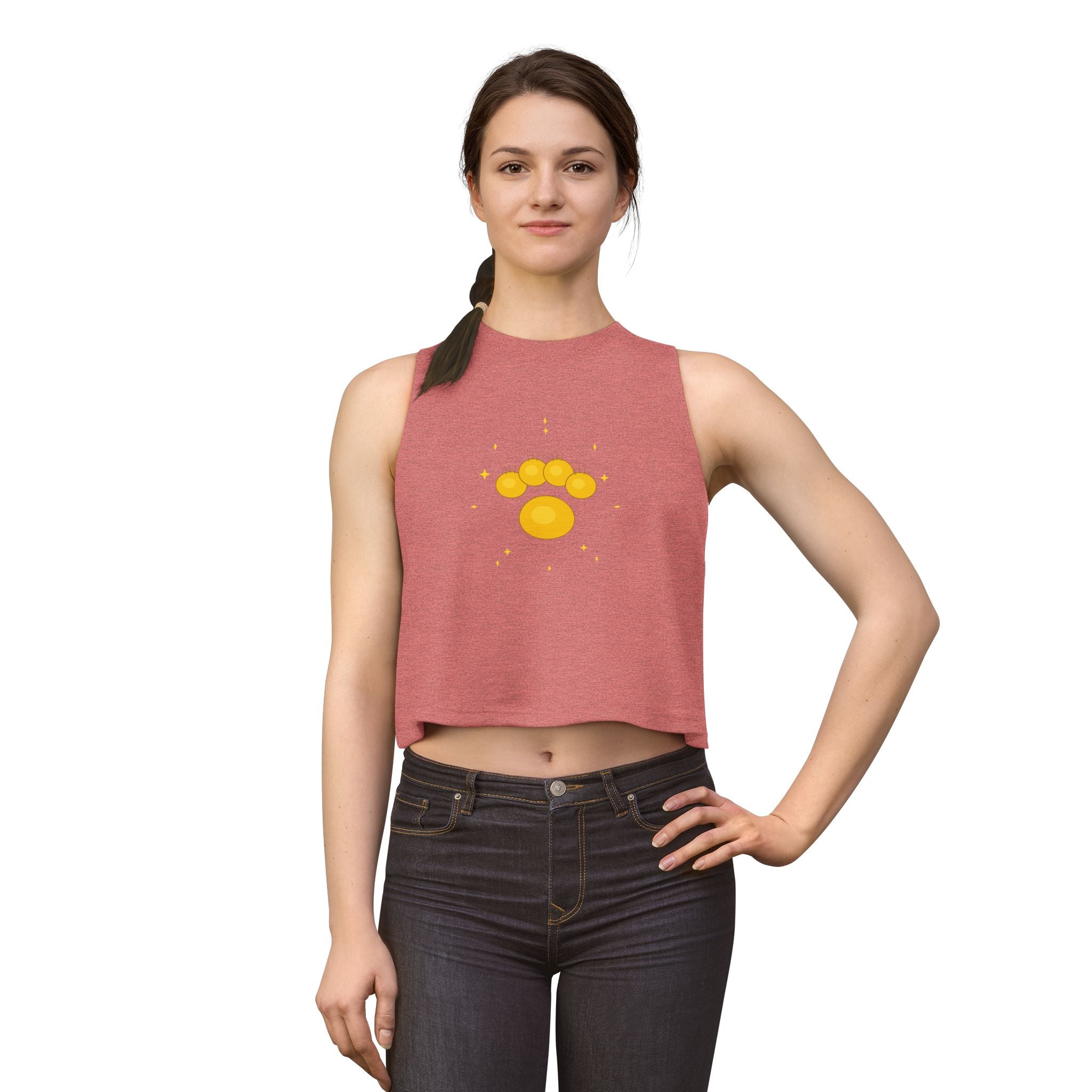 Golden Paw Crop Top | Dog Mom Gift | Cute Dog Lover Racerback Crop | FurEverLoved