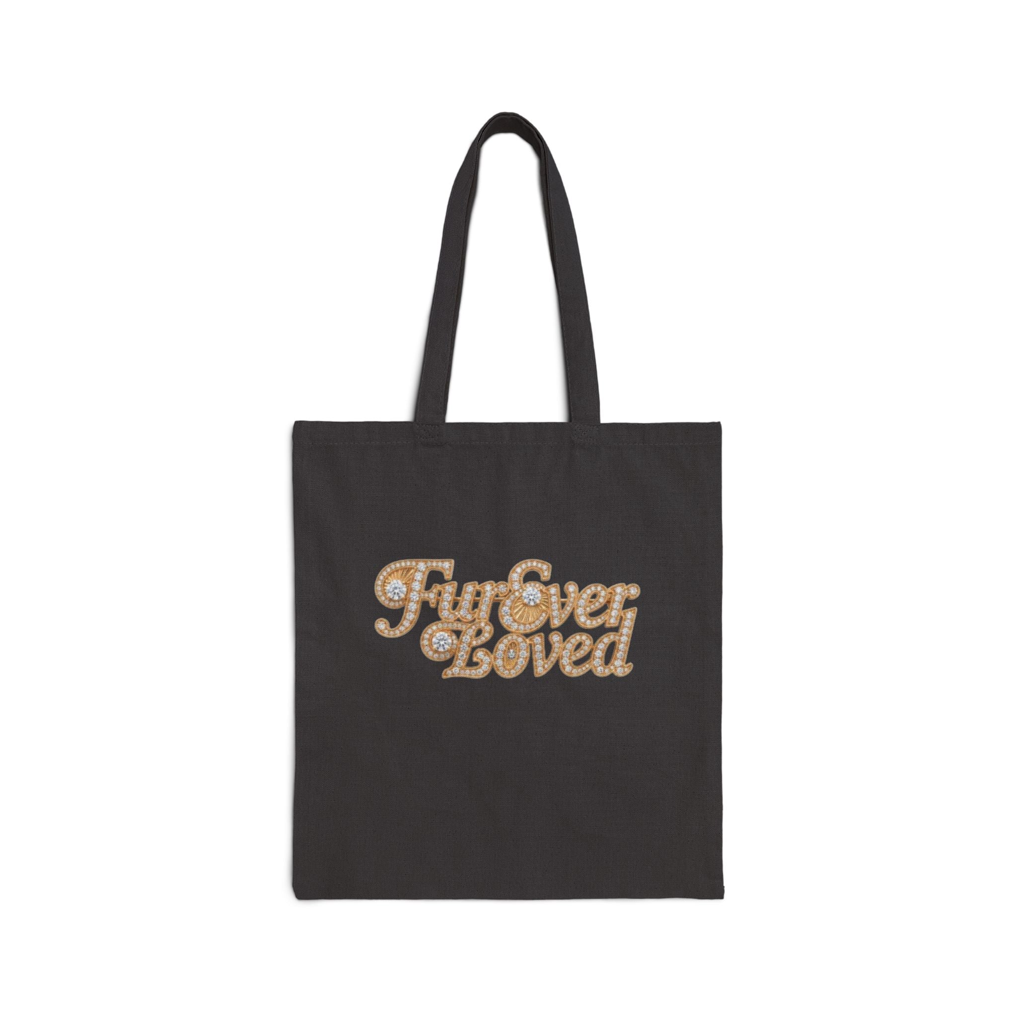 Fur Ever Loved Canvas Tote Bag — Retro Script Dog Lover Tote | FurEverLoved