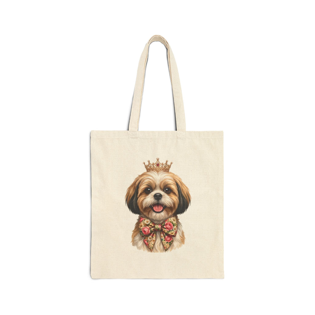 Shih Tzu Queen Tote Bag — Crown Dog Mom Canvas Bag | FurEverLoved