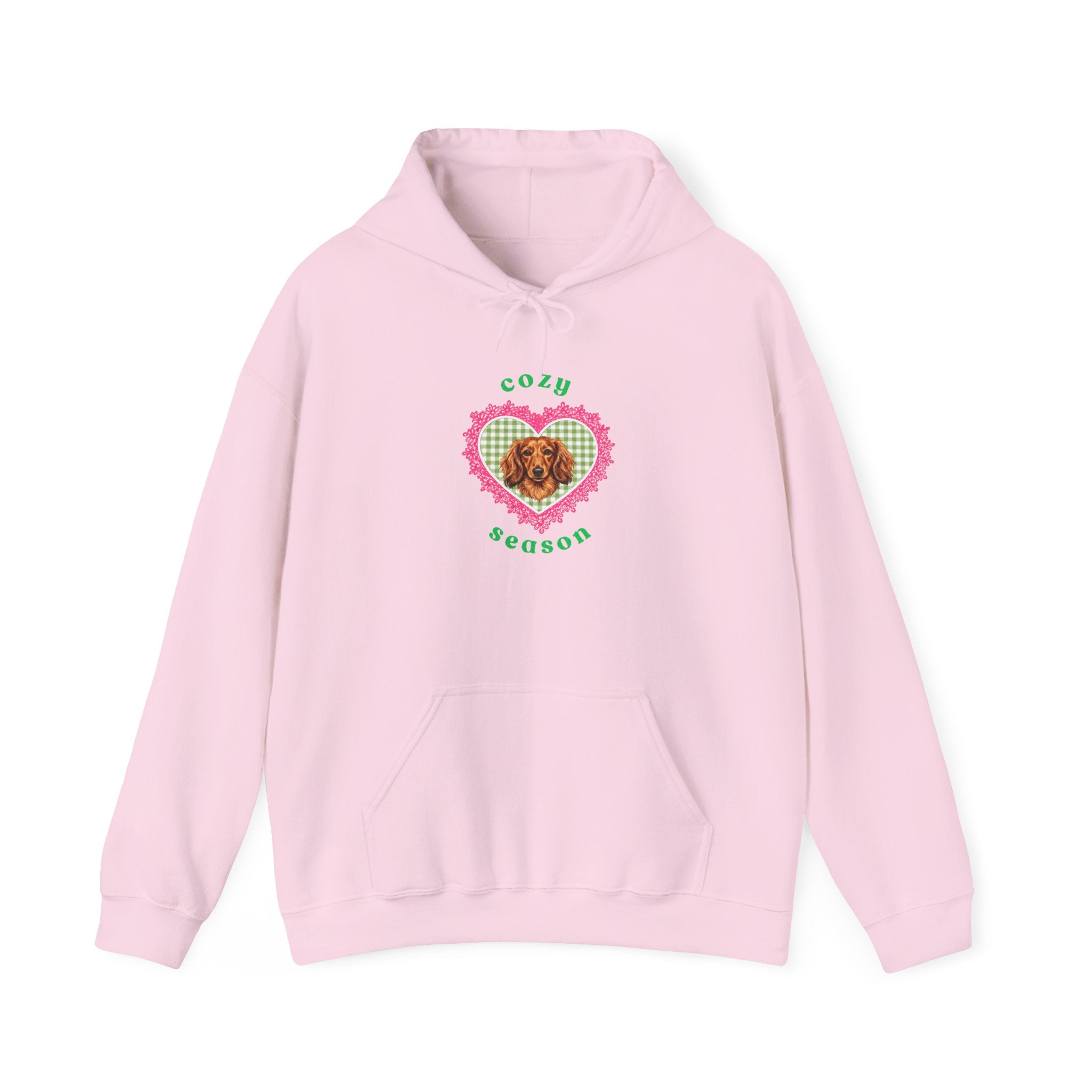Dachshund Mom Gift Hoodie — Cozy Season Vintage Heart Dog Portrait Pullover | FurEverLoved
