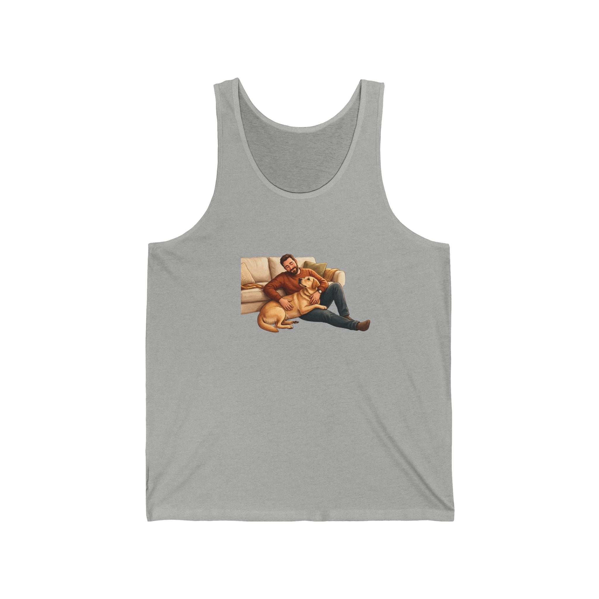 Dog Dad Tank Top – Man & His Lab Couch Cuddles | Labrador Dad Gift for Dog Lovers