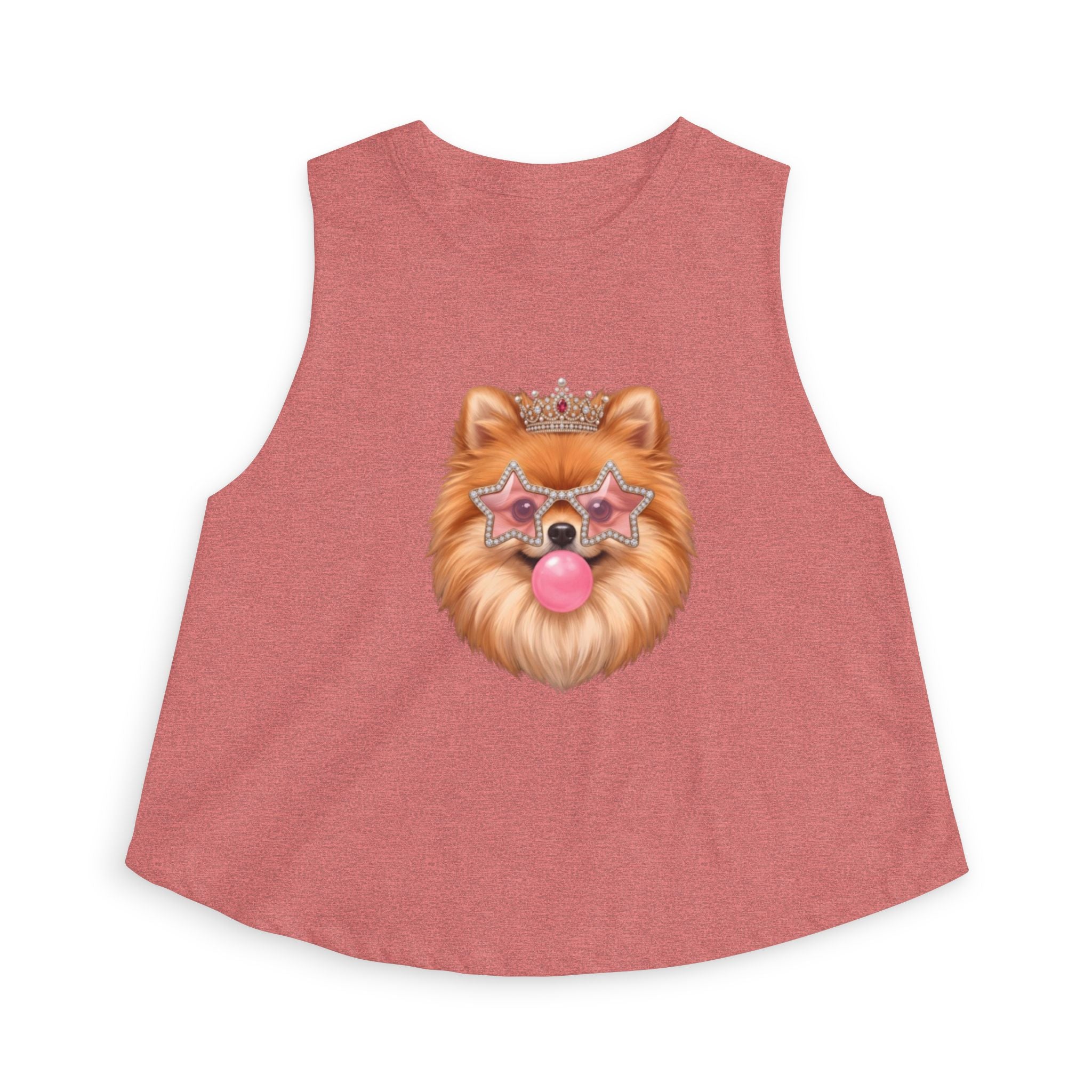 Sassy Pomeranian Crop Top — Bubblegum Pom Dog Mom Tank | FurEverLoved