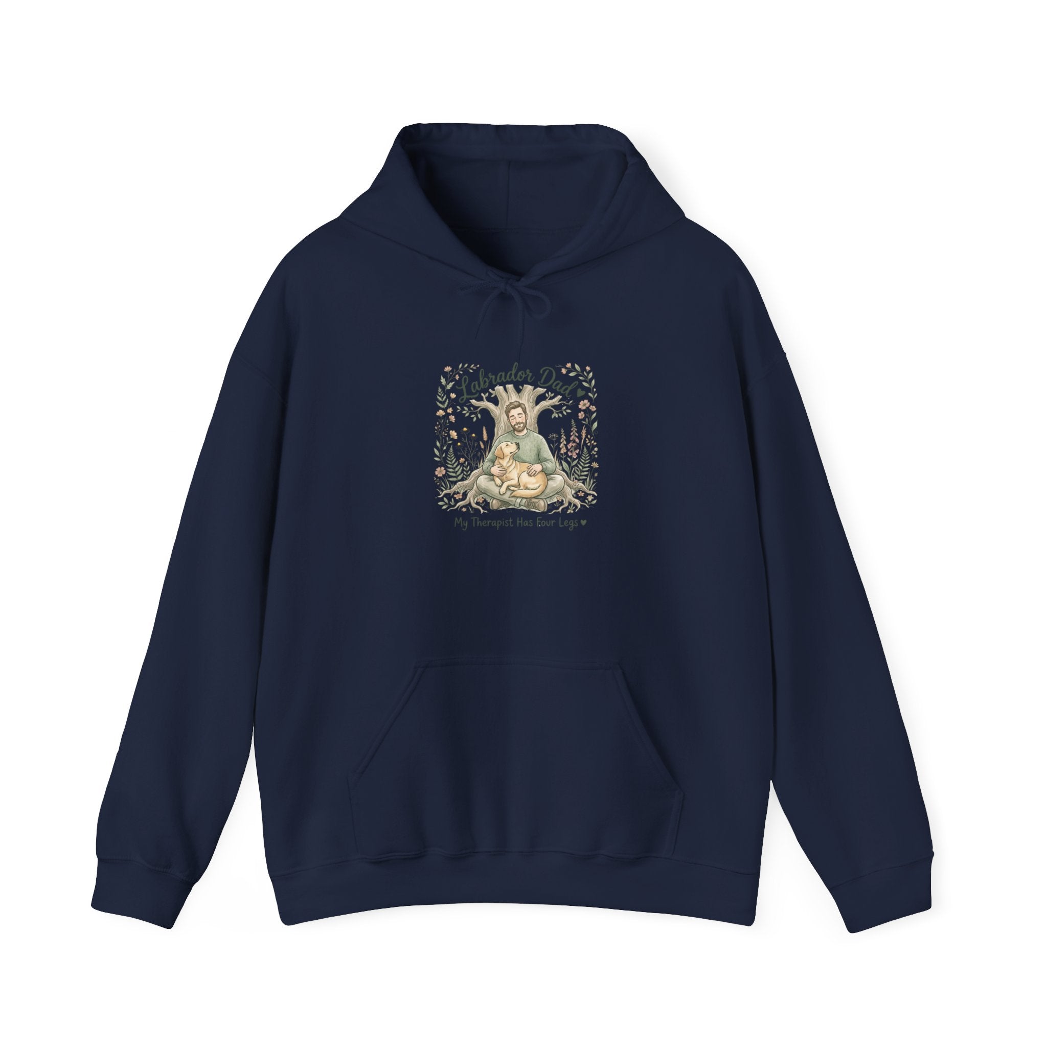 Labrador Dad Hoodie — My Therapist Has Four Legs | Botanical Floral Lab Dad Sweatshirt | FurEverLoved