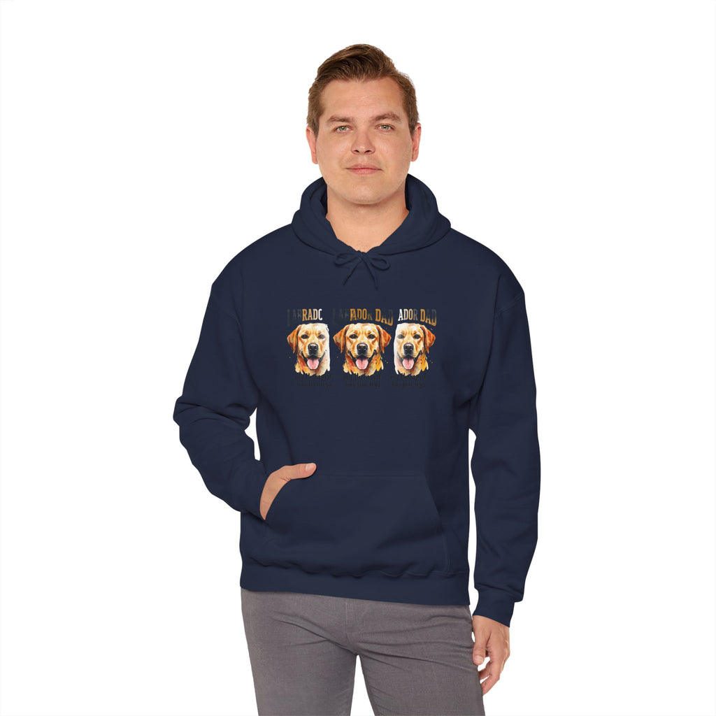 Labrador Dad Hoodie — Cute Yellow Lab Trio Pullover | Triple Lab Portrait Sweatshirt | FurEverLoved