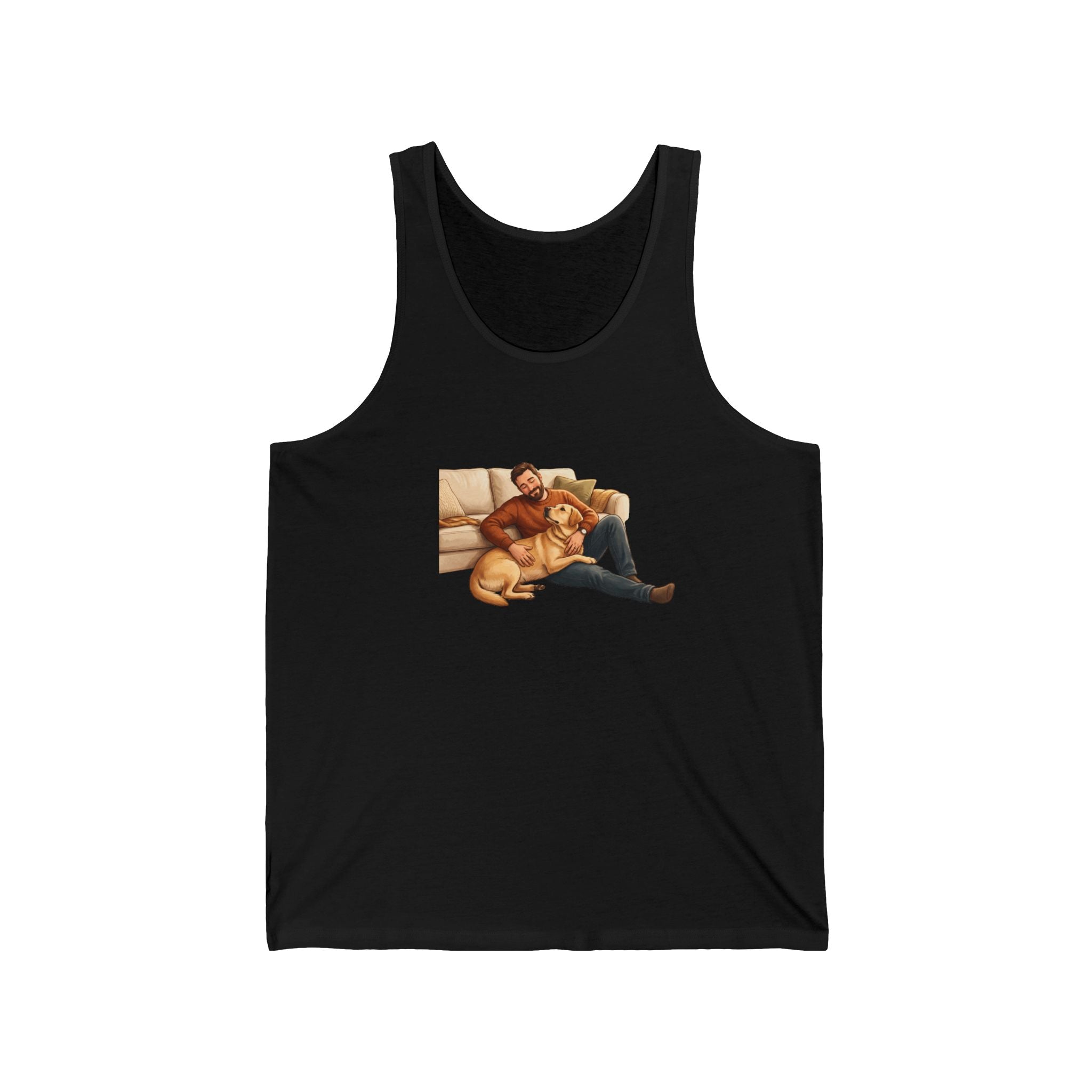 Dog Dad Tank Top – Man & His Lab Couch Cuddles | Labrador Dad Gift for Dog Lovers