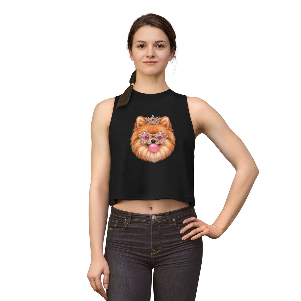 Sassy Pomeranian Crop Top — Bubblegum Pom Dog Mom Tank | FurEverLoved