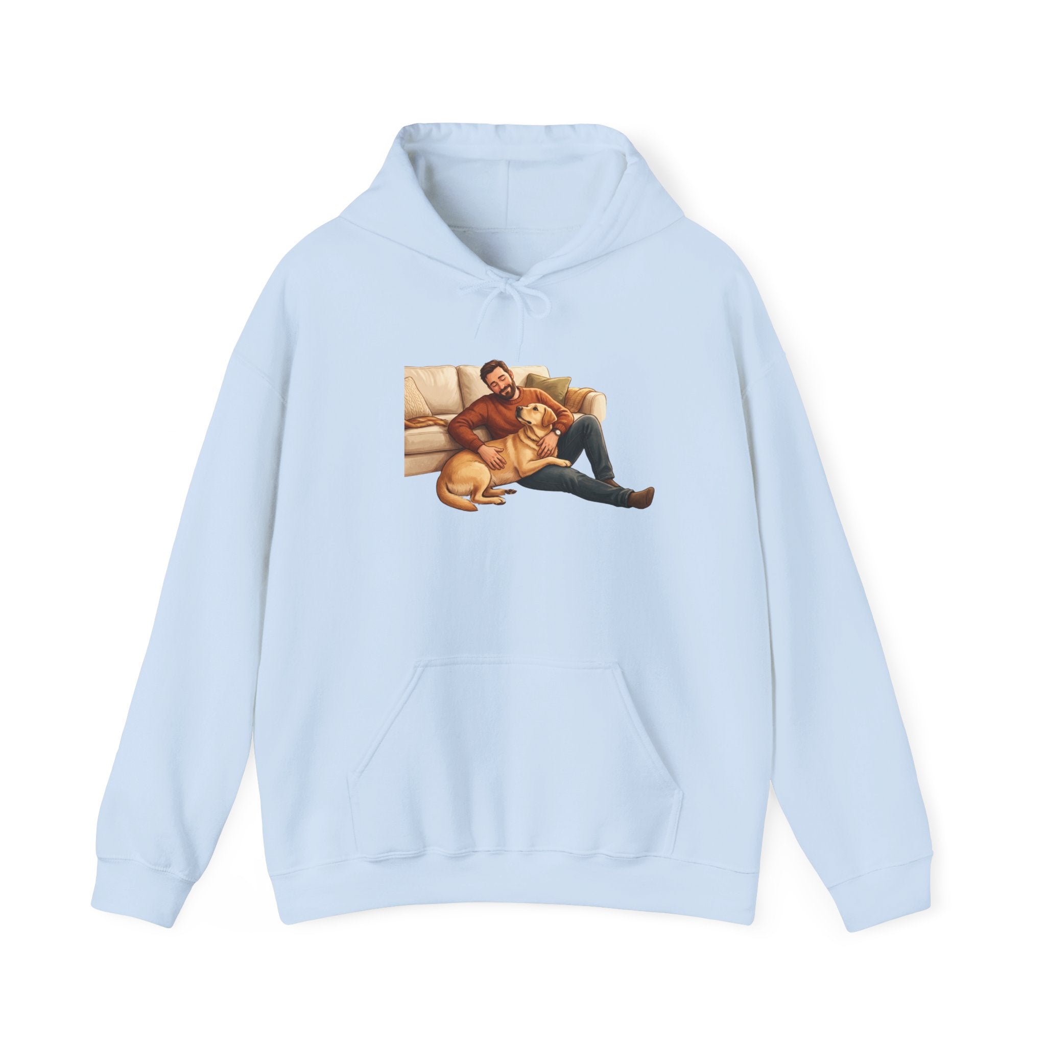 Dog Dad Hoodie — Man & His Lab Couch Cuddles | Cozy Labrador Dad Sweatshirt | FurEverLoved