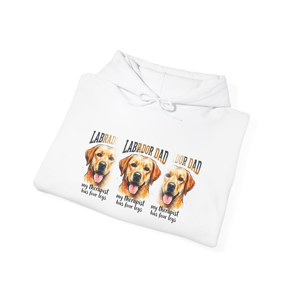 Labrador Dad Hoodie — Cute Yellow Lab Trio Pullover | Triple Lab Portrait Sweatshirt | FurEverLoved