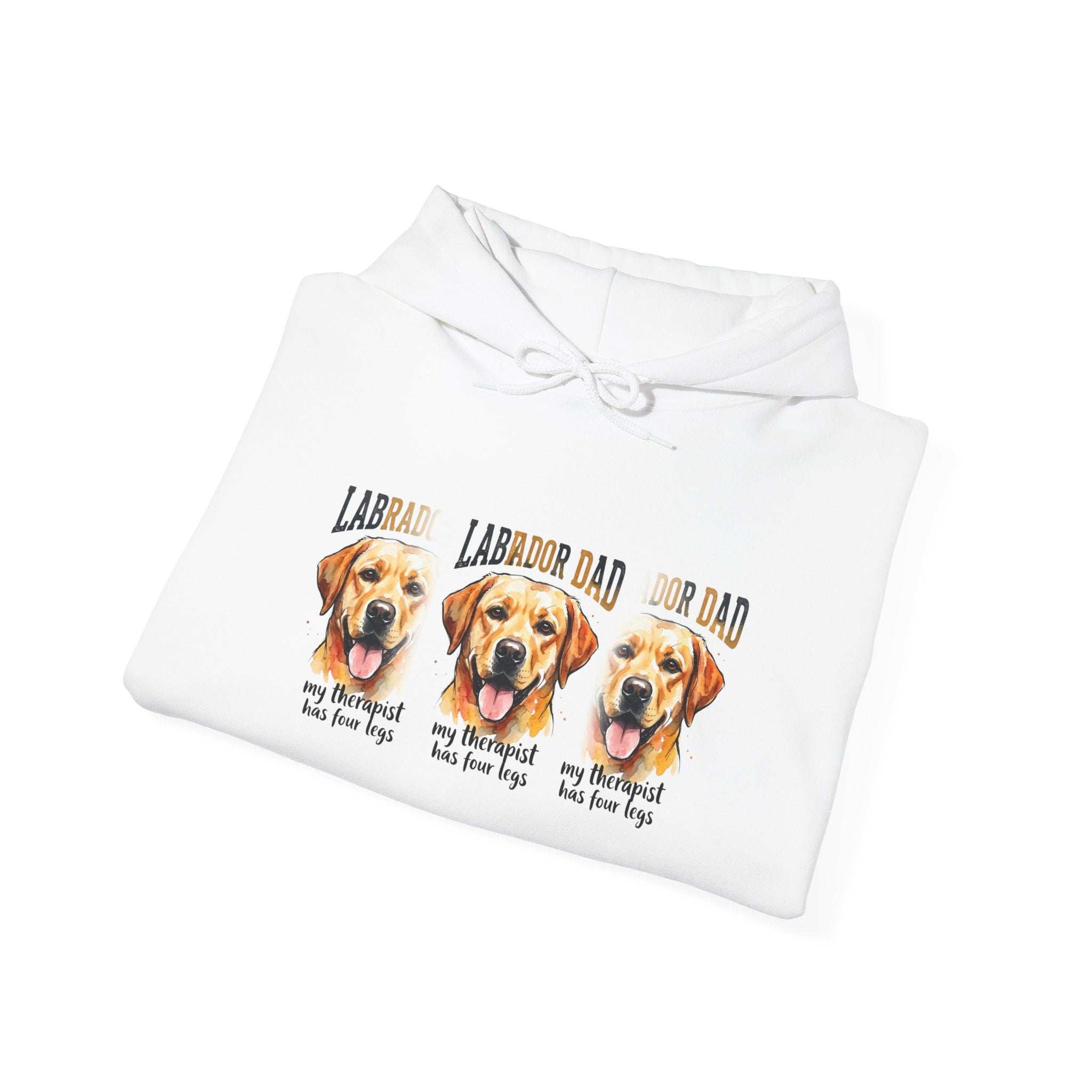 Labrador Dad Hoodie — Cute Yellow Lab Trio Pullover | Triple Lab Portrait Sweatshirt | FurEverLoved