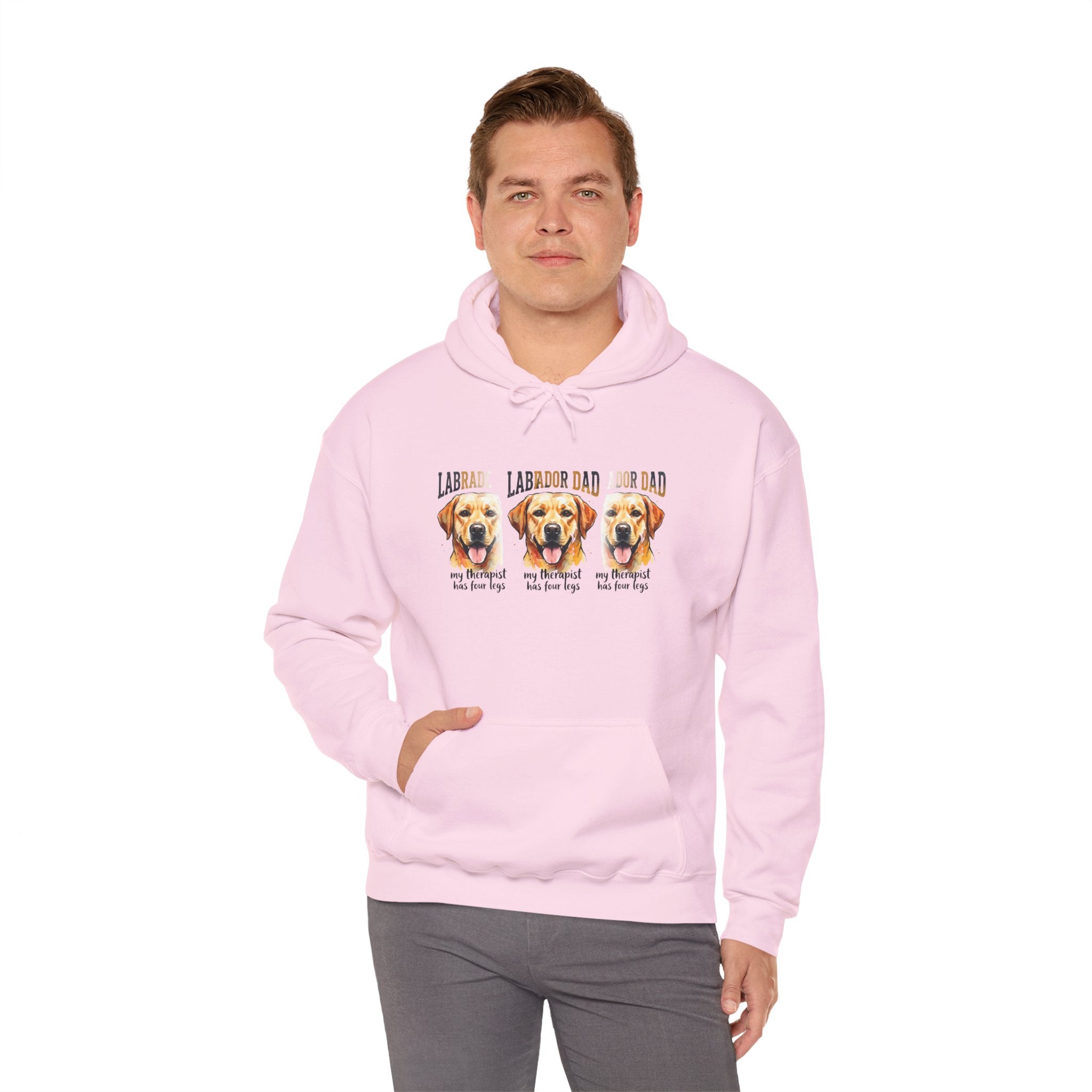 Labrador Dad Hoodie — Cute Yellow Lab Trio Pullover | Triple Lab Portrait Sweatshirt | FurEverLoved