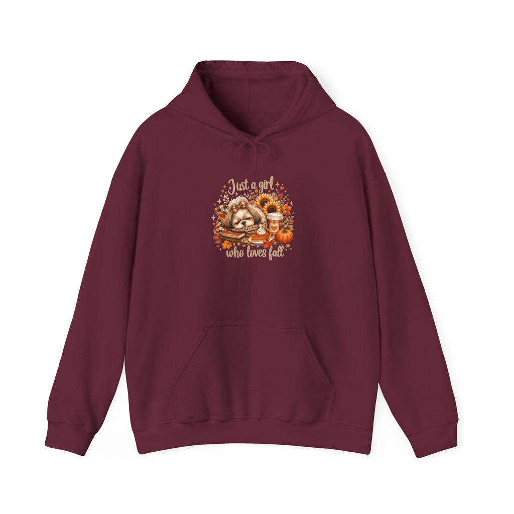 Shih Tzu Mom Gift Hoodie — Just a Girl Who Loves Fall Cozy Pullover | FurEverLoved