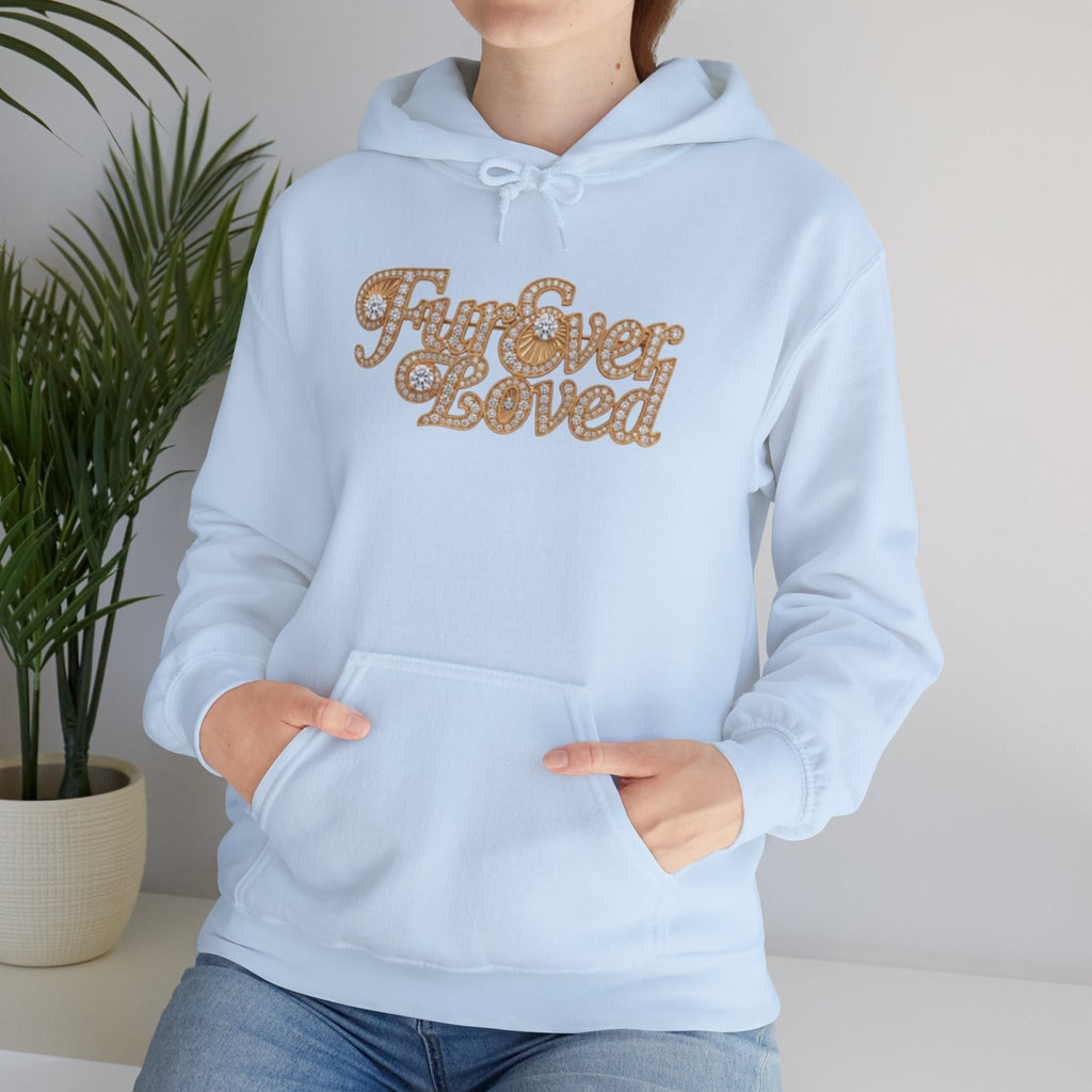 Fur Ever Loved Hoodie — Retro Glitter Script Pullover | FurEverLoved