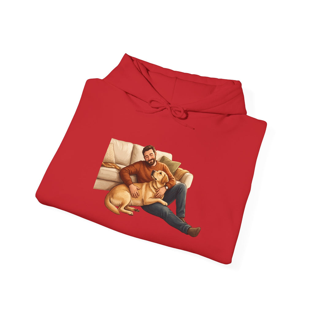 Dog Dad Hoodie — Man & His Lab Couch Cuddles | Cozy Labrador Dad Sweatshirt | FurEverLoved