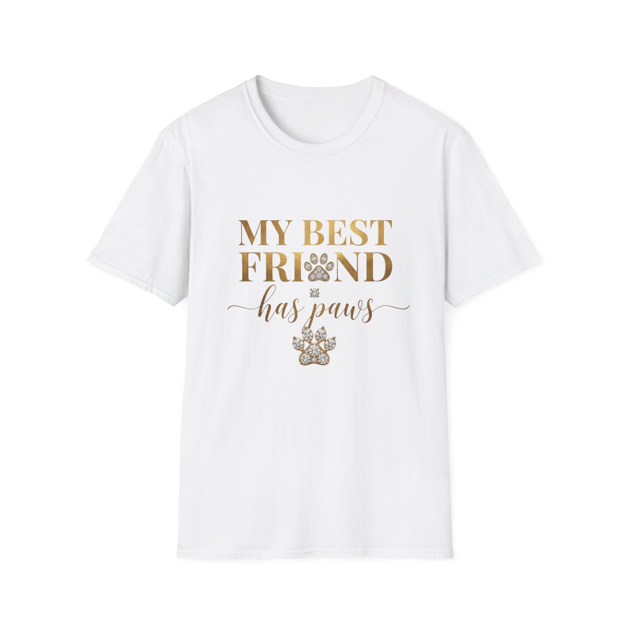 My Best Friend Has Paws Dog Mom T-Shirt | Dog Lover Gift | Cute Dog Graphic Tee | Gildan 64000