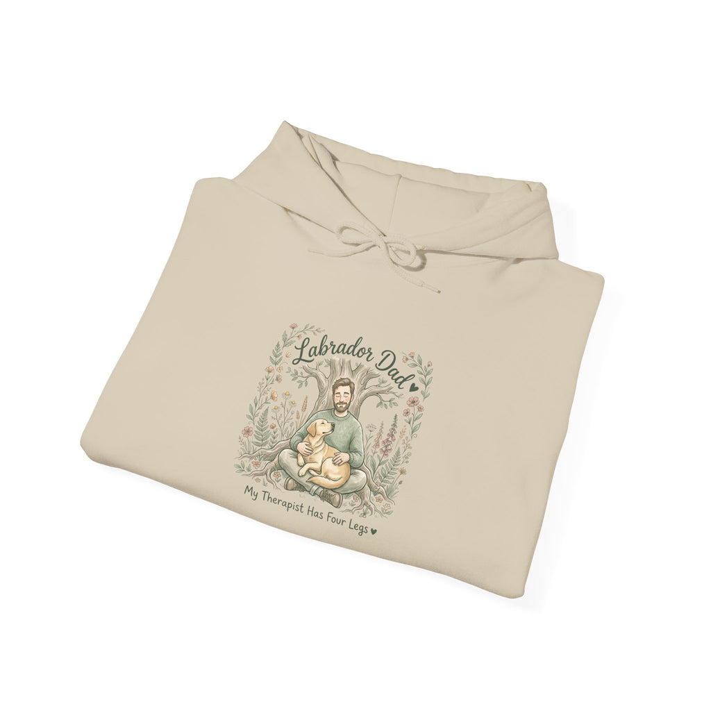 Labrador Dad Hoodie — My Therapist Has Four Legs | Botanical Floral Lab Dad Sweatshirt | FurEverLoved