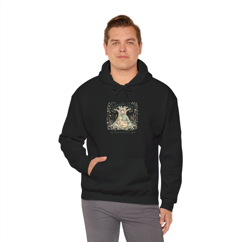 Labrador Dad Hoodie — My Therapist Has Four Legs | Botanical Floral Lab Dad Sweatshirt | FurEverLoved