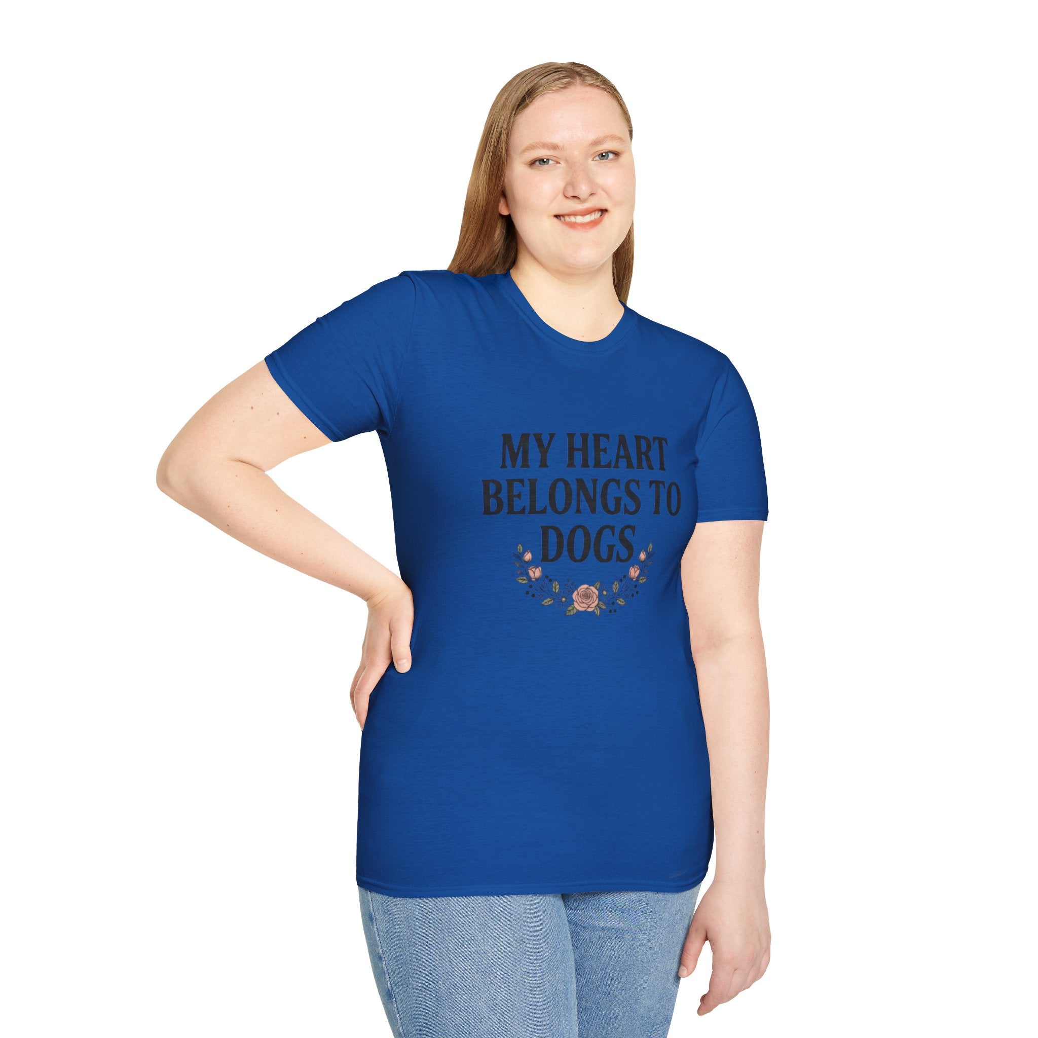 My Heart Belongs to Dogs T-Shirt | Floral Dog Mom Gift | Soft Unisex Tee | FureverLoved