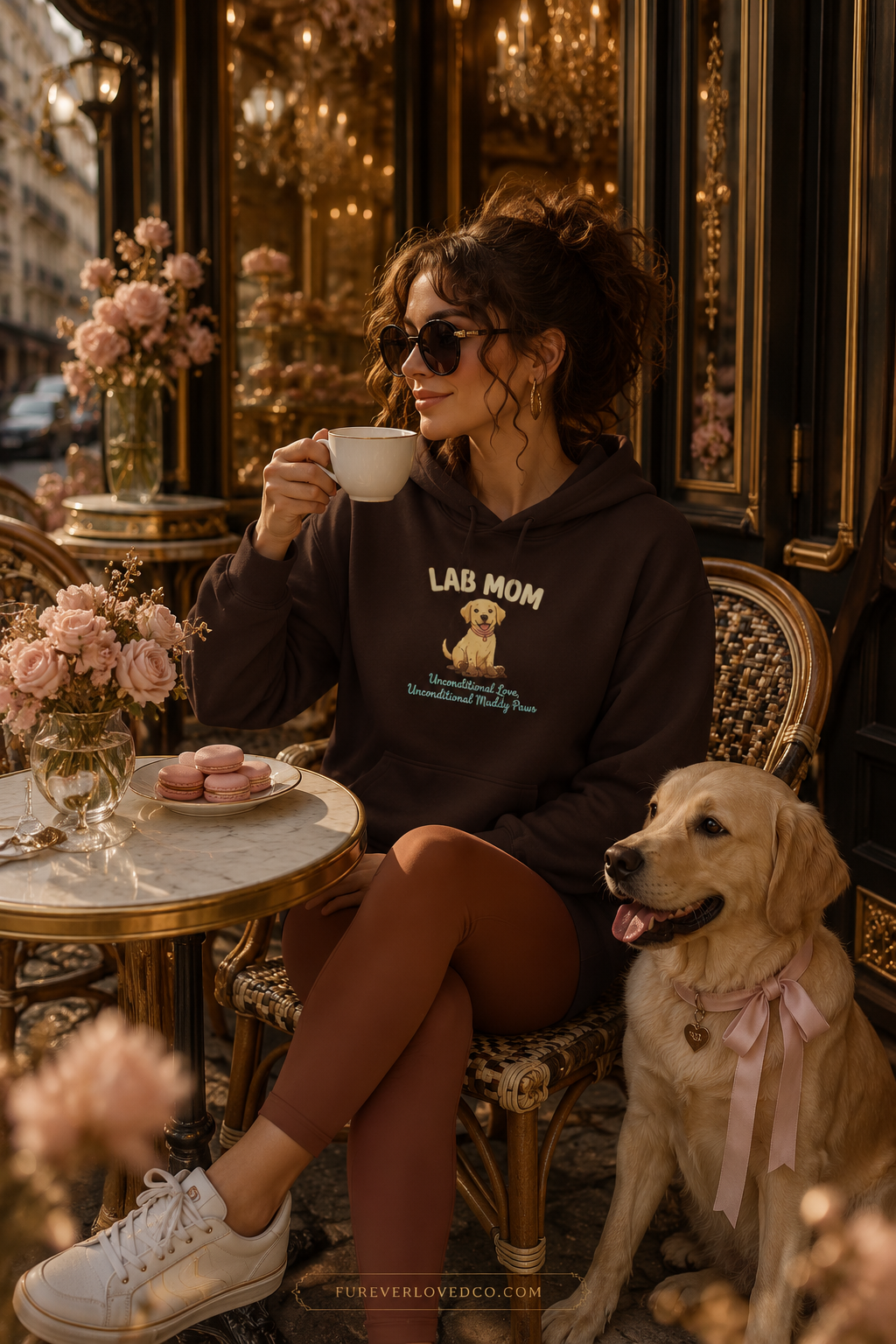 Lab Mom Hoodie — Cute Yellow Lab Illustration Dog Mom Sweatshirt | FurEverLoved