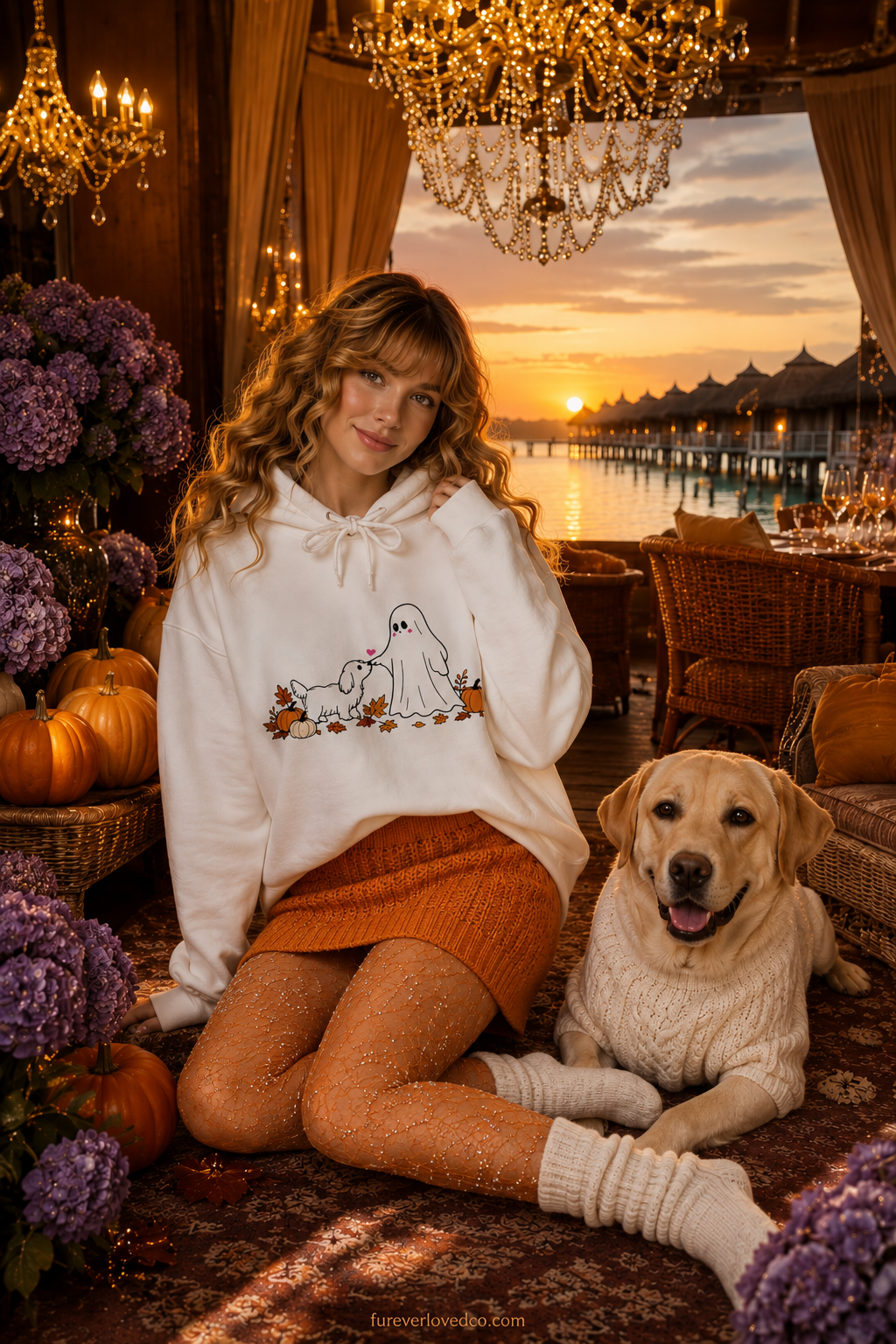 Dog Mom Gift Hoodie — Cute Ghost & Puppy Fall Halloween Pullover | FurEverLoved