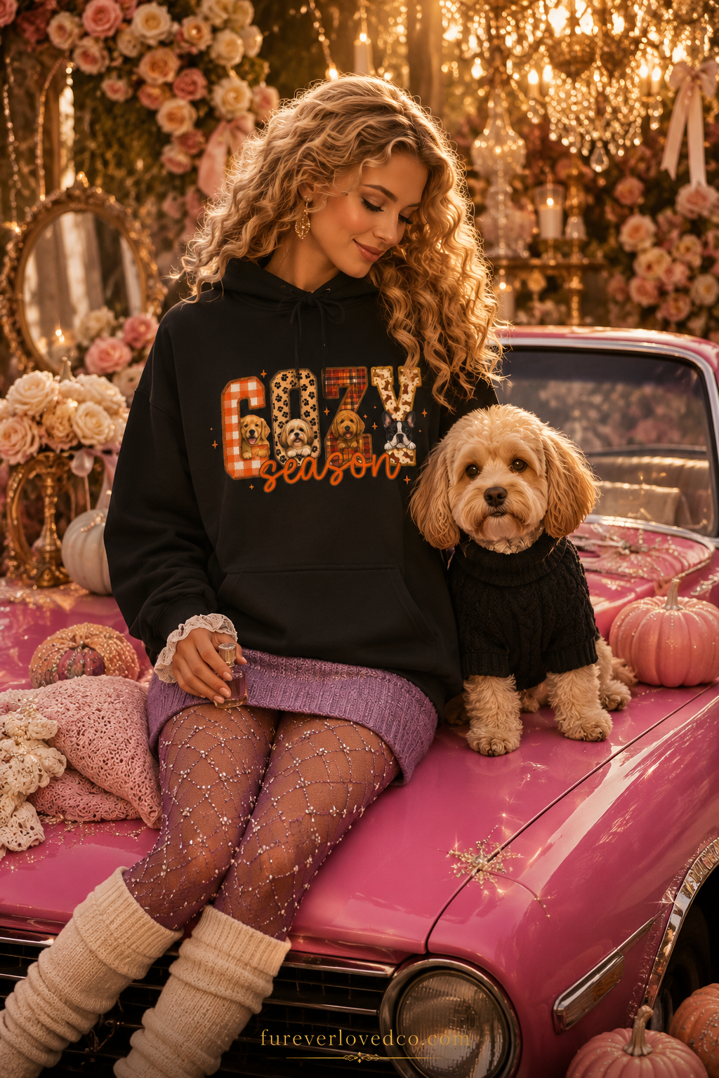 Dog Mom Gift Hoodie — Cozy Season Plaid Leopard Multi-Breed Fall Pullover | FurEverLoved