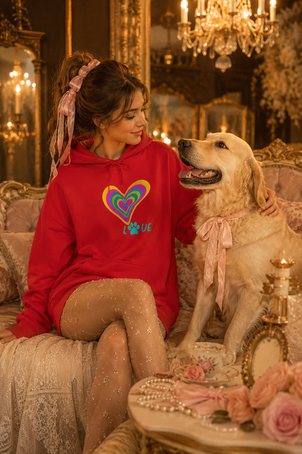 Rainbow Heart Paw LOVE Hoodie — Drop 02
