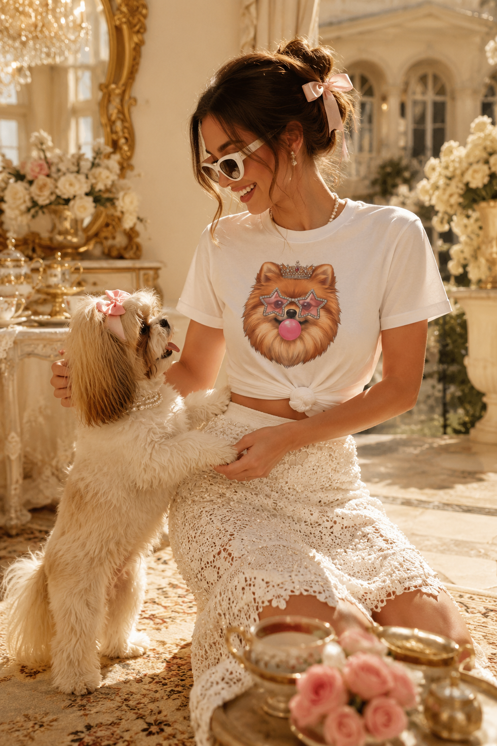 Sassy Pomeranian T-Shirt — Bubblegum Pom Dog Mom Tee | FurEverLoved