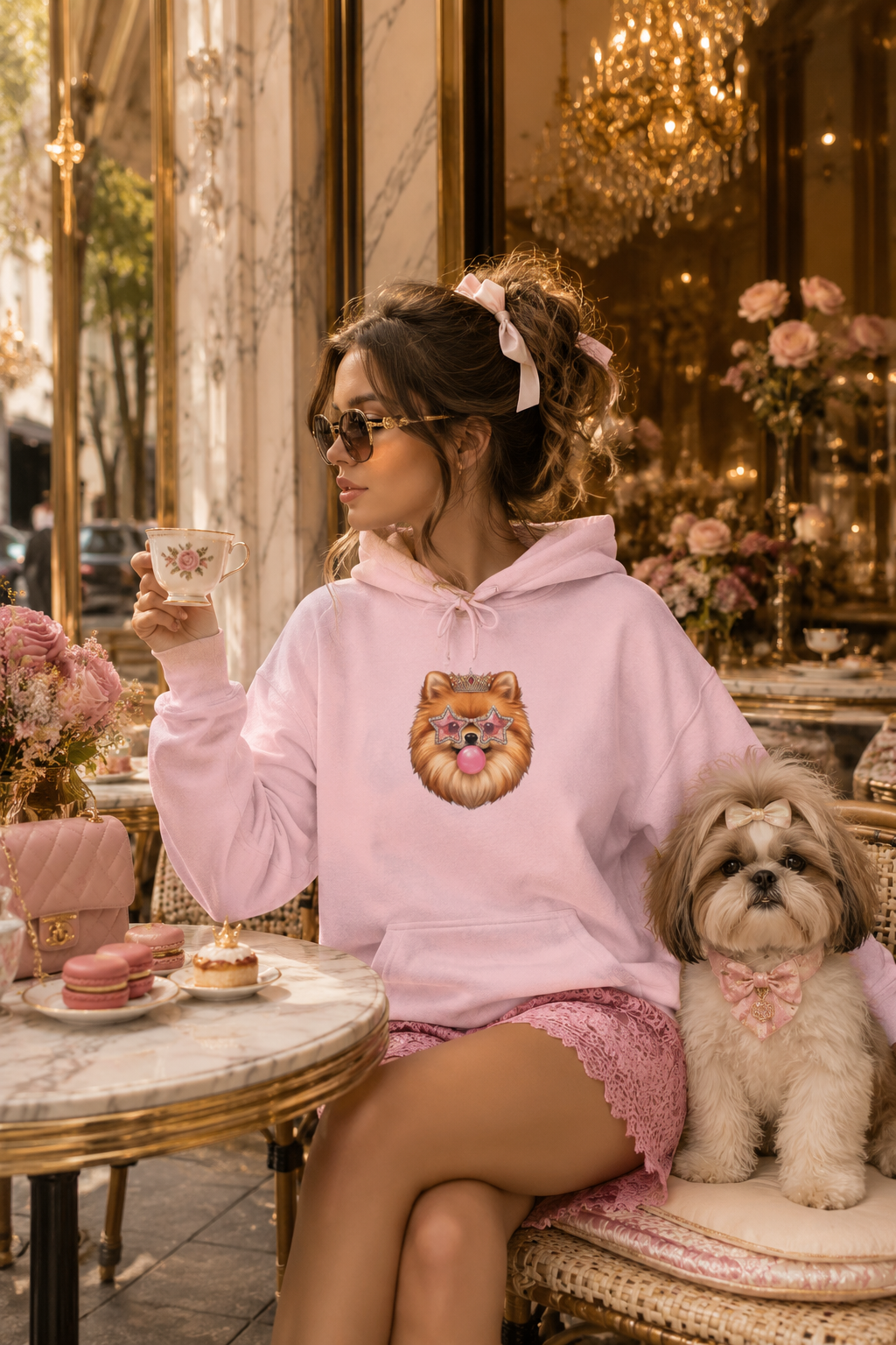 Sassy Pomeranian Hoodie — Bubblegum Pom Dog Mom Sweatshirt | FurEverLoved