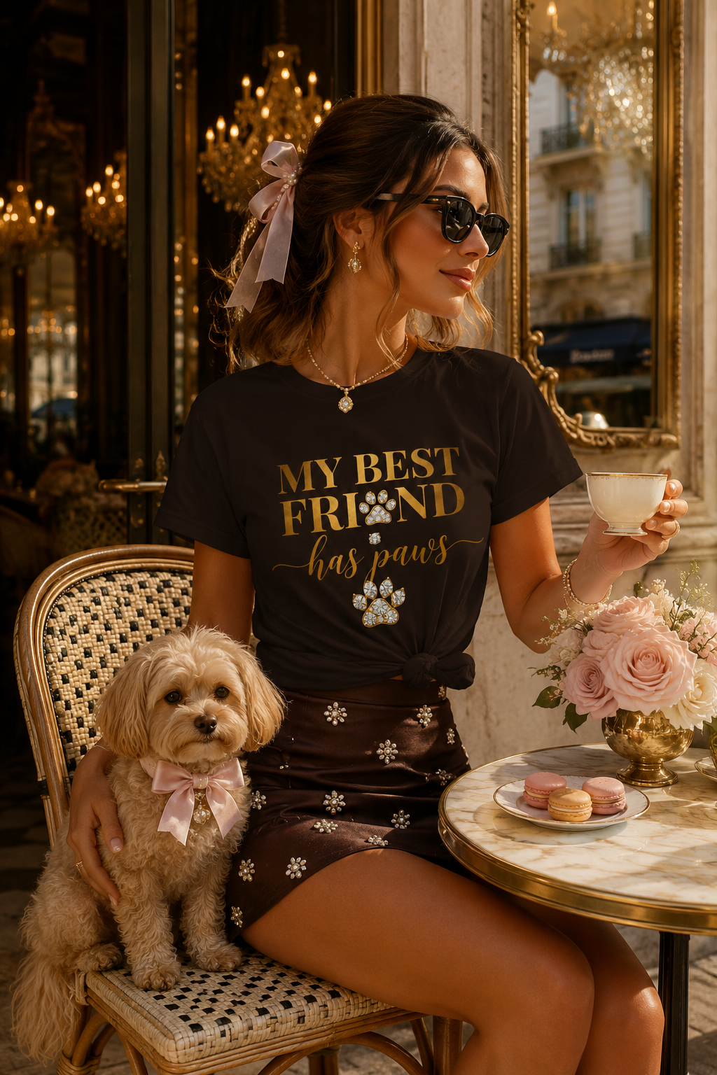My Best Friend Has Paws Dog Mom T-Shirt | Dog Lover Gift | Cute Dog Graphic Tee | Gildan 64000