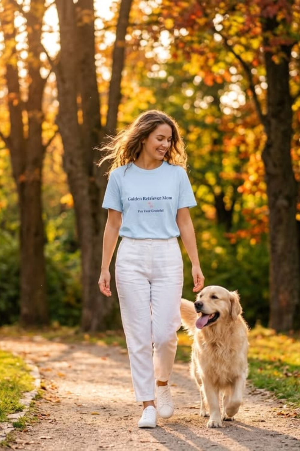 Golden Retriever Mom T-Shirt — Fur Ever Grateful Gift for Dog Lovers Women