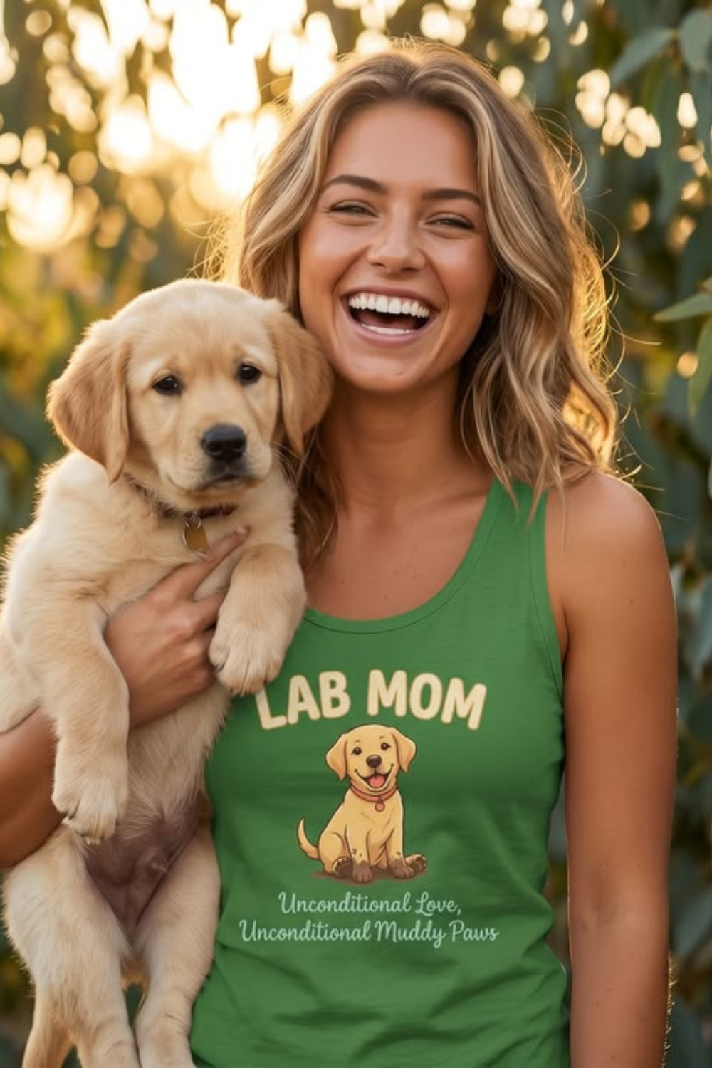 Lab Mom Tank Top — Unconditional Love, Unconditional Muddy Paws | Labrador Mom Gift | FurEverLoved
